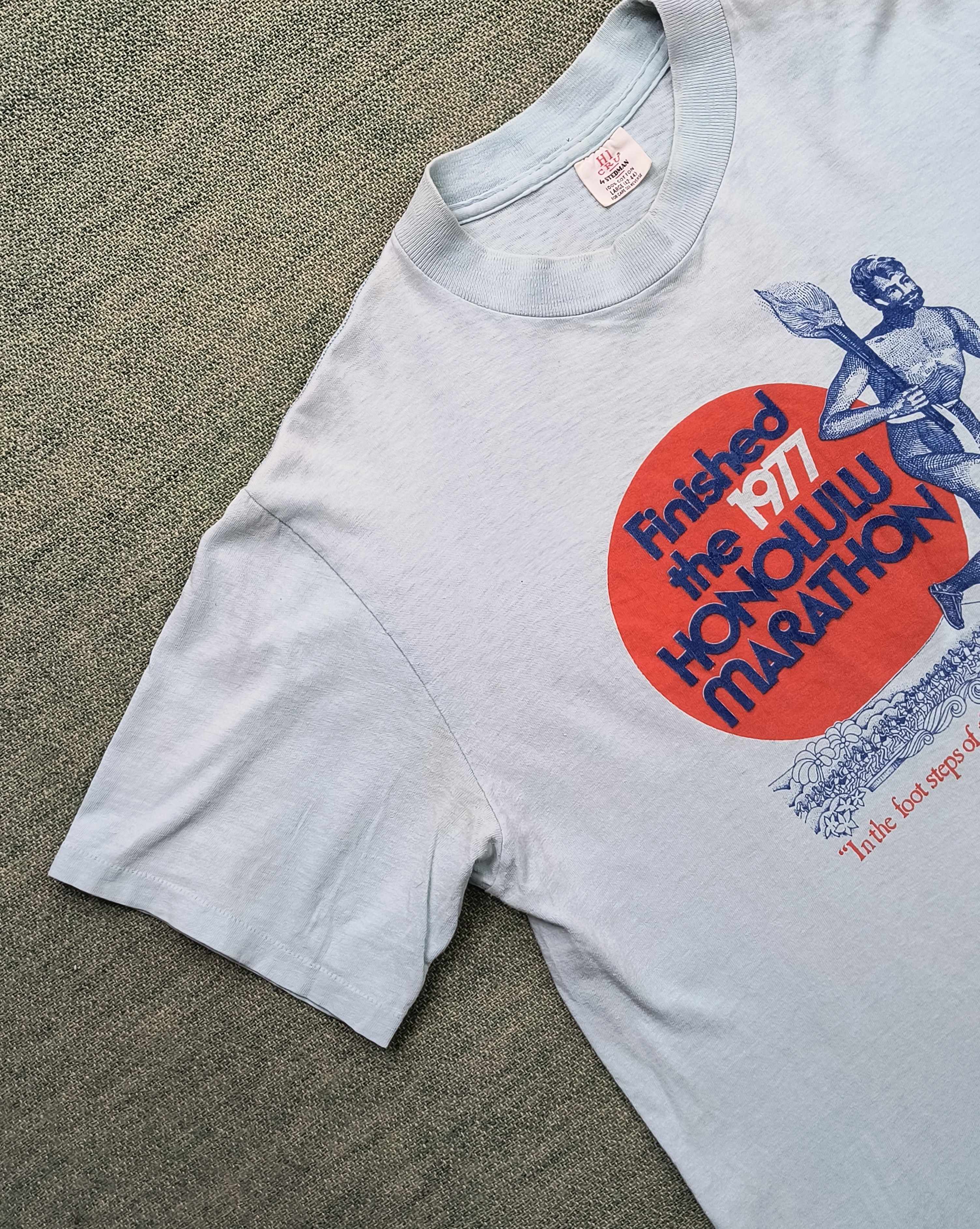 Nike Vintage Nike finished the 1977 Honolulu Marathon tee Size US L / EU 52-54 / 3 - 3 Thumbnail
