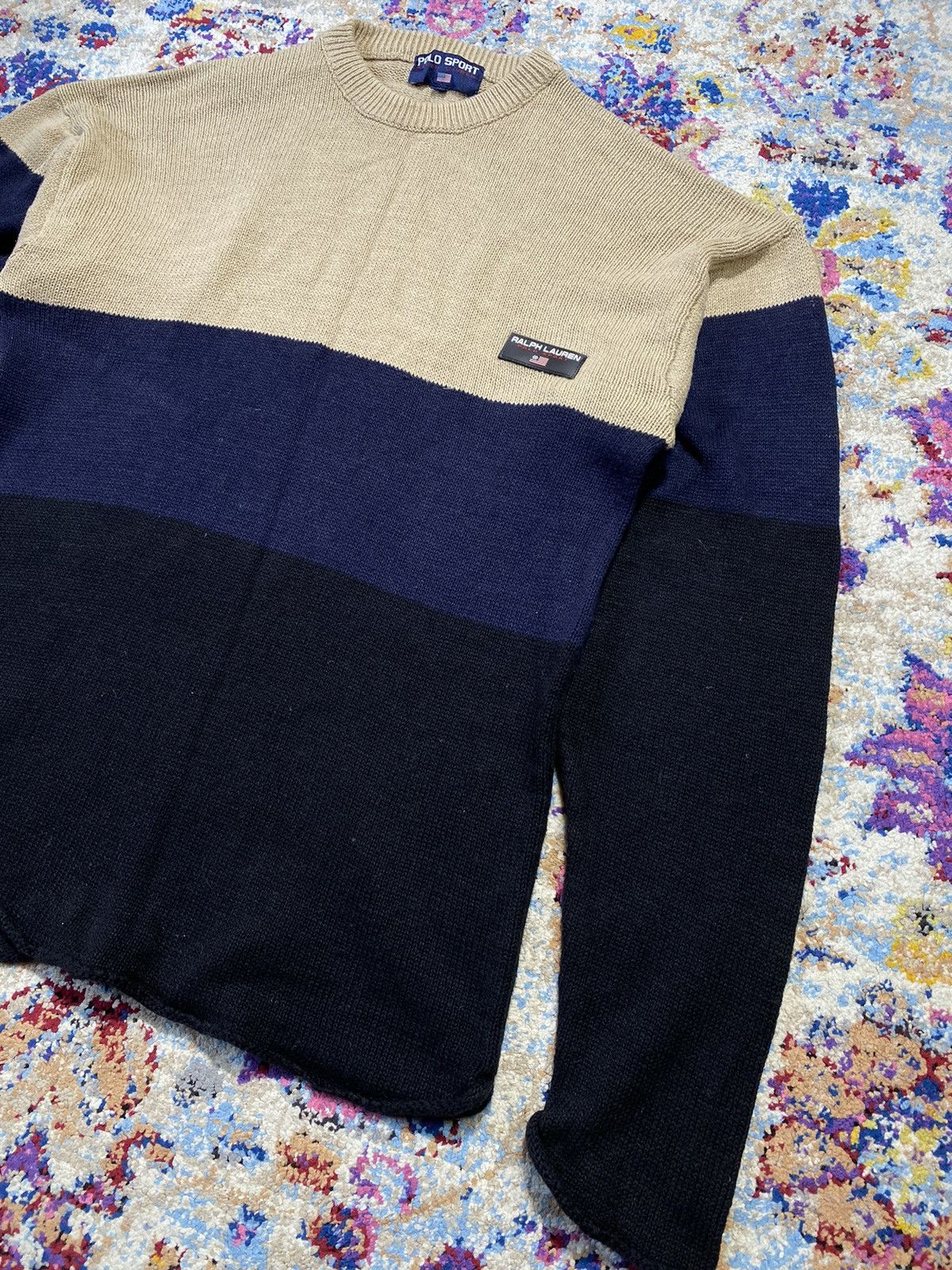 Polo Ralph Lauren Polo Sport Ralph Lauren 3 tone Knitwear Sweater Size US L / EU 52-54 / 3 - 3 Thumbnail