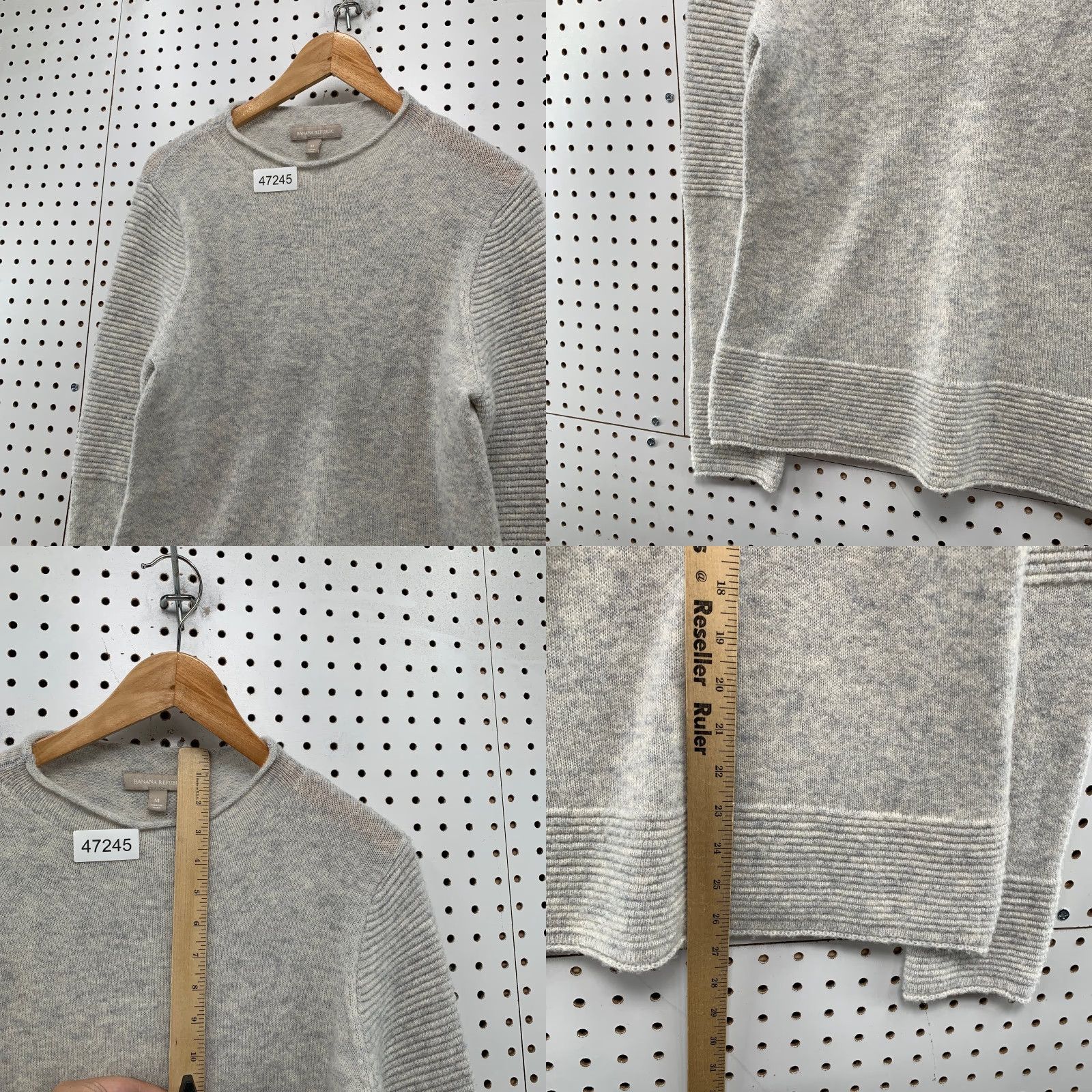 Banana Republic Banana Republic Merino Wool Alpaca Sweater Womens M Gray Mock Neck Ribbed Sleeve Pullover Knit Medium Womens Size M / US 6-8 / IT 42-44 - 8 Thumbnail