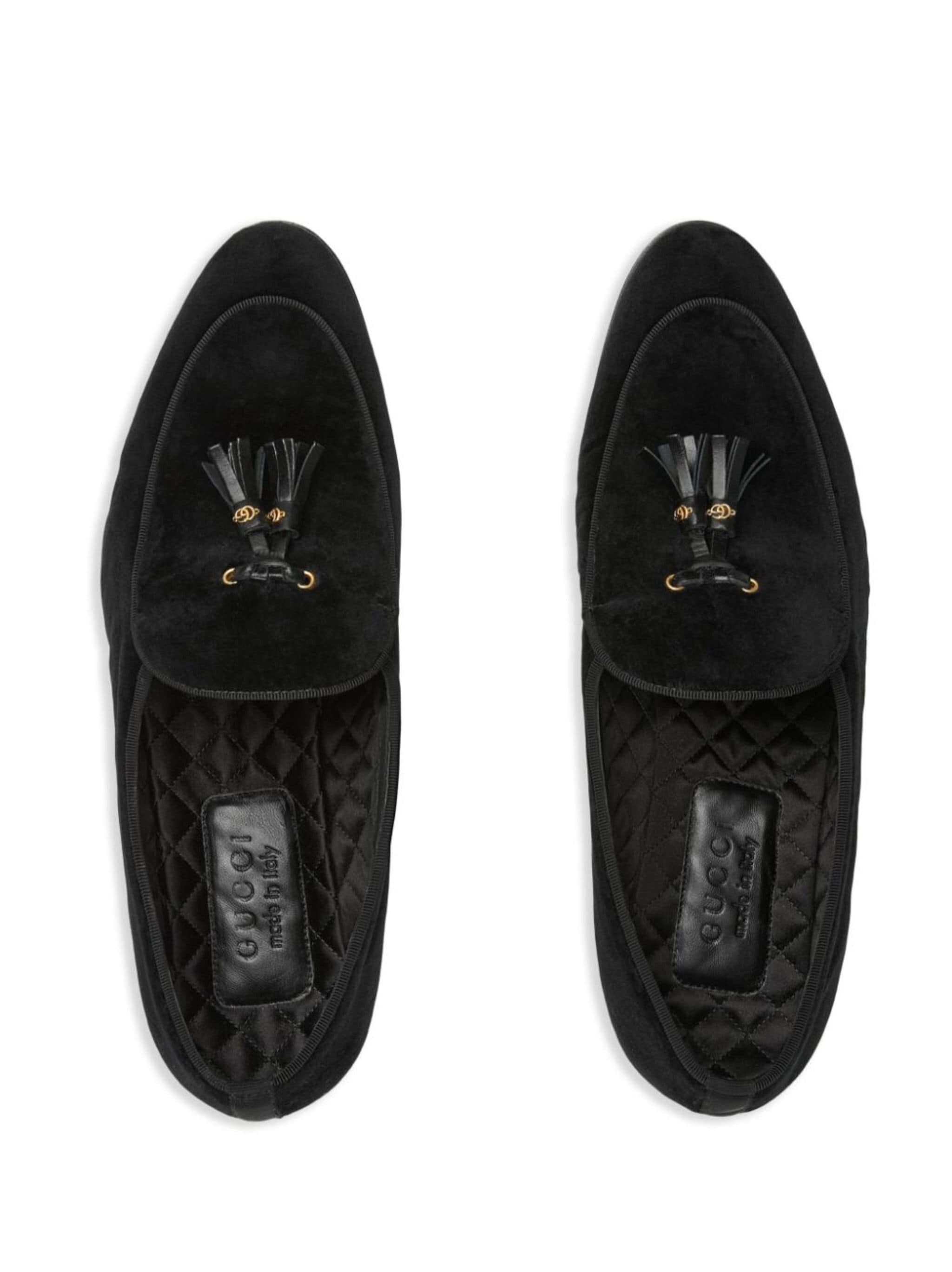 Gucci o1s1wg110325 Velvet Loafers in Black Size US 7 / EU 40 - 4 Thumbnail