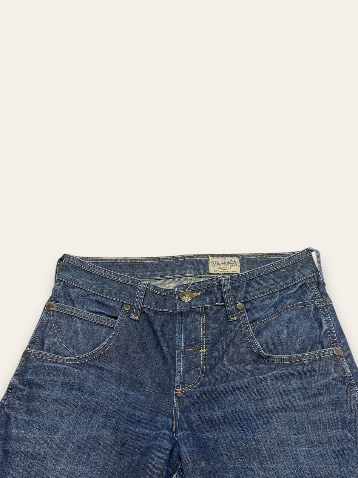 Jean Vintage WRANGLER SHARKEY Navy Denim Jeans Y2K Size US 34 / EU 50 - 5 Thumbnail
