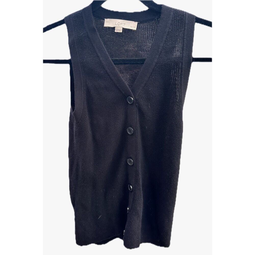 Loft LOFT black button down sleeveless tank sz XSP Size XS / US 0-2 / IT 36-38 - 1 Thumbnail