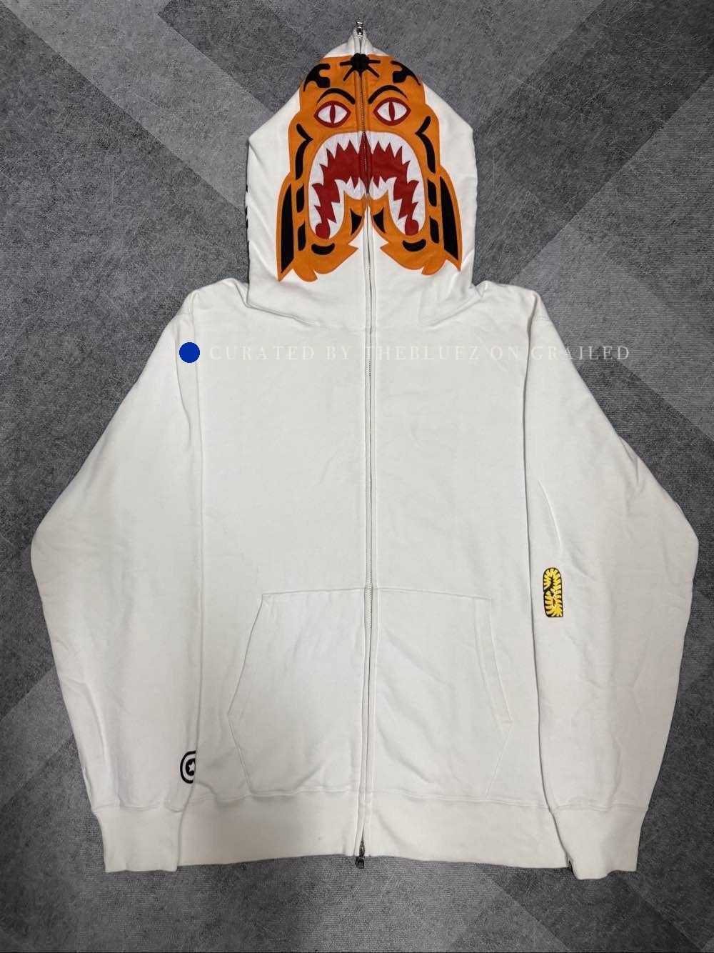 Bape White Full Zip Hoodie with Tiger Design Size US XXL / EU 58 / 5 - 1 Thumbnail
