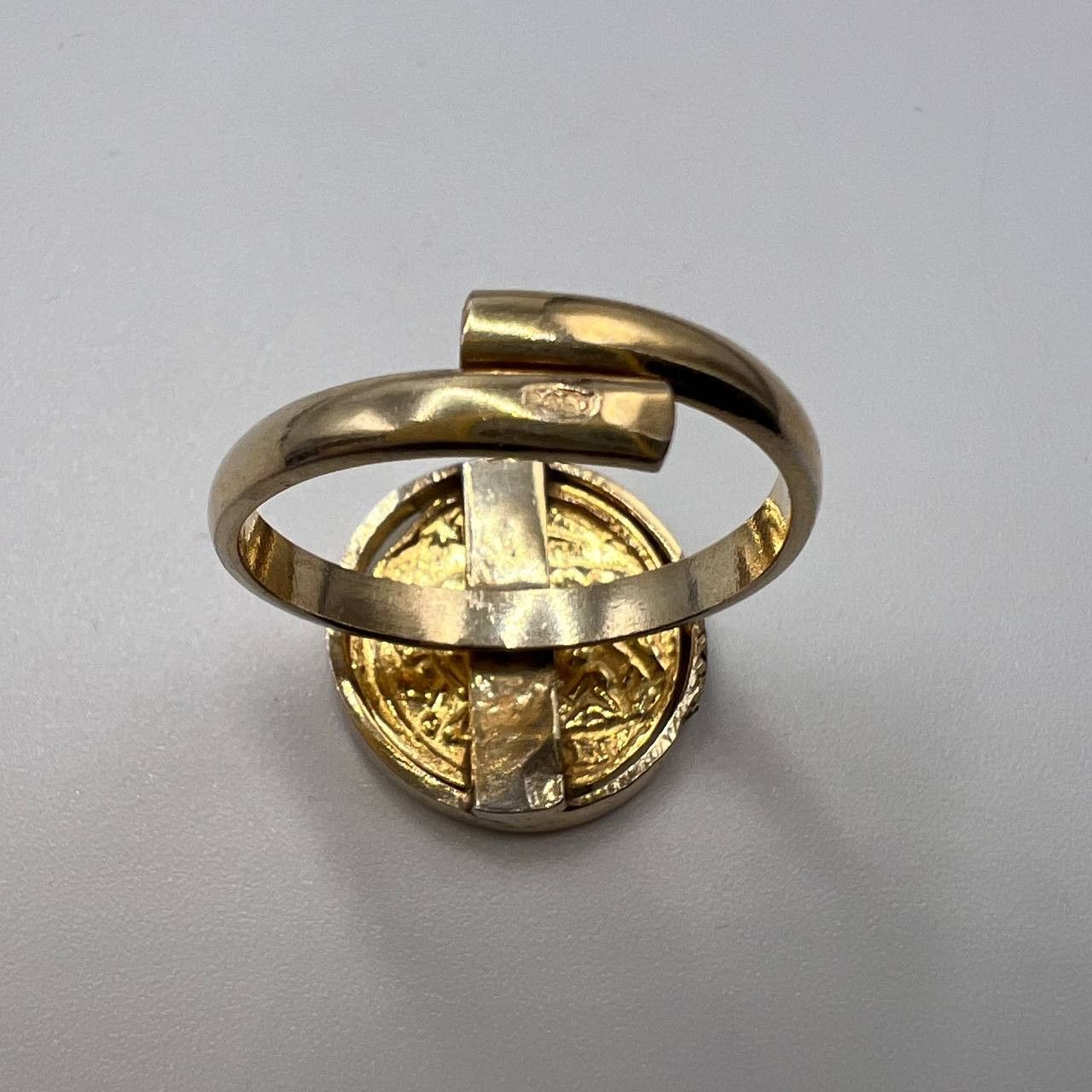 Sterling Silver Vintage Gilt Sterling Silver 925 Set of Earrings Ring Italy Size ONE SIZE - 7 Thumbnail