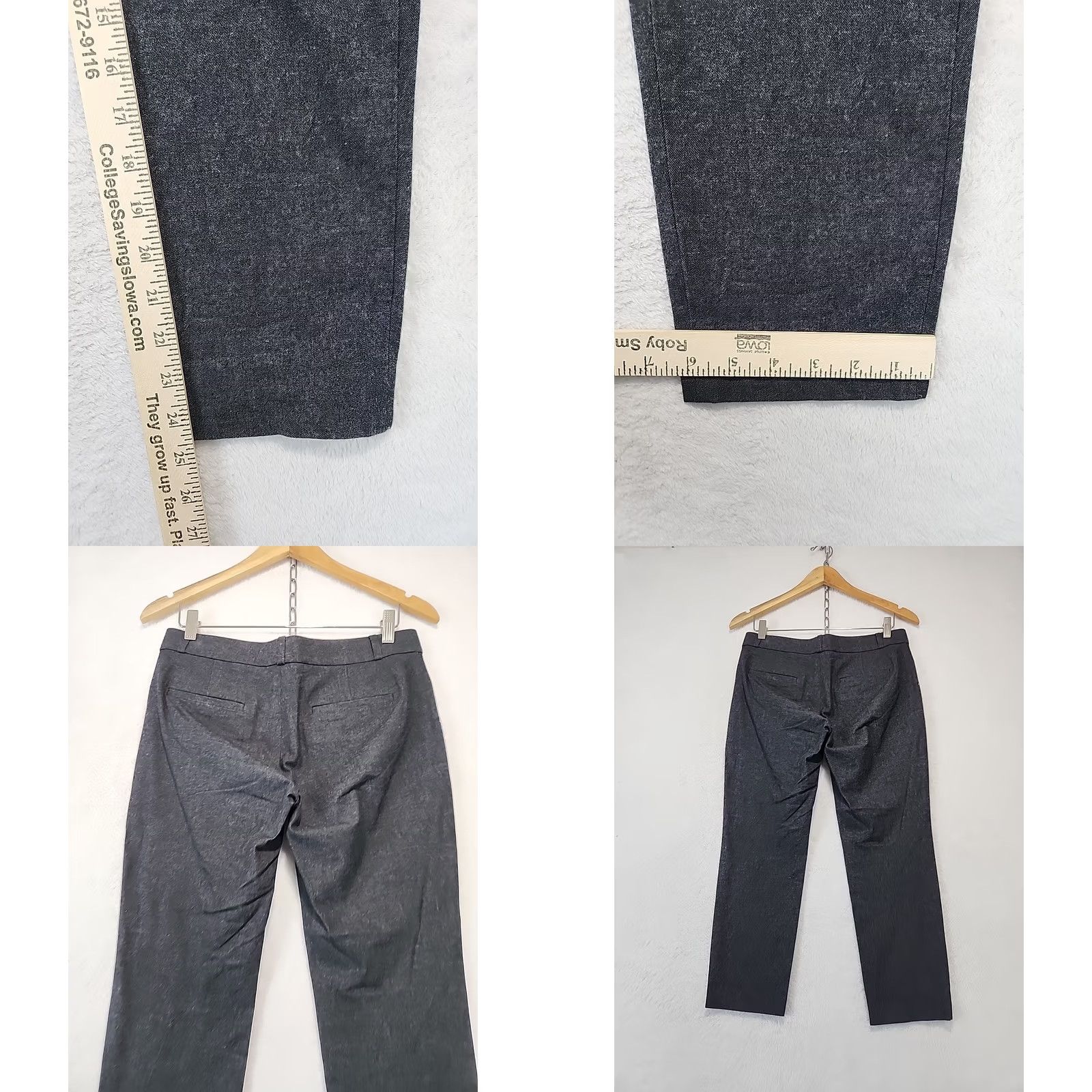Banana Republic VINTAGE Banana Republic Women's 4 Cropped Gray Sloan Stretch Pants Career Casual Office Size 27" / US 4 / IT 40 - 8 Thumbnail