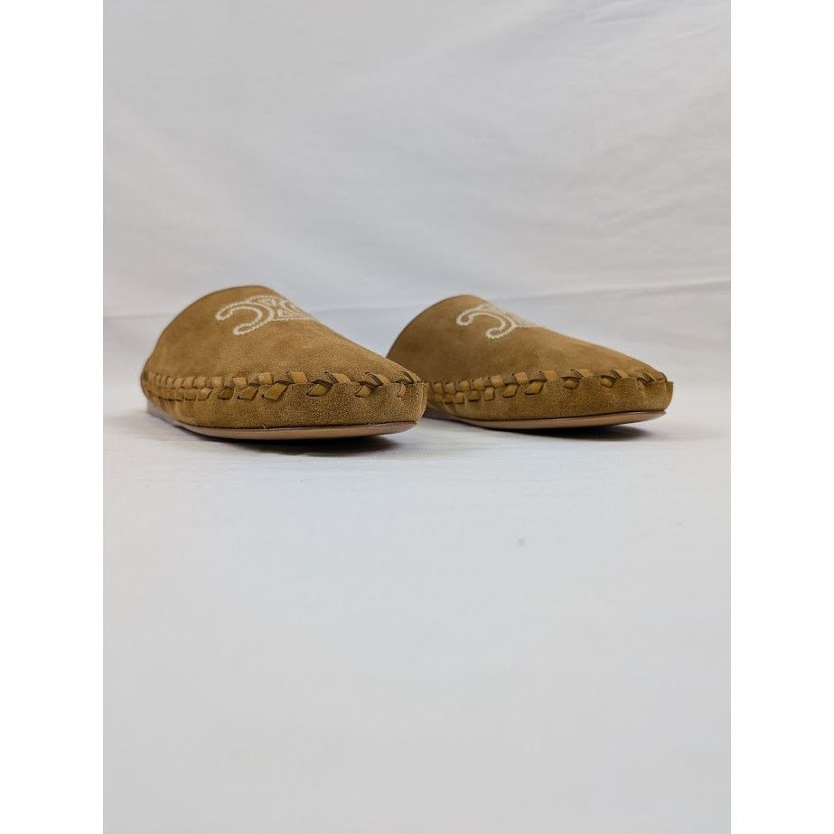 Celine o1rshd1 Suede Calfskin Mules in Dark Havana Size US 11 / EU 44 - 7 Thumbnail