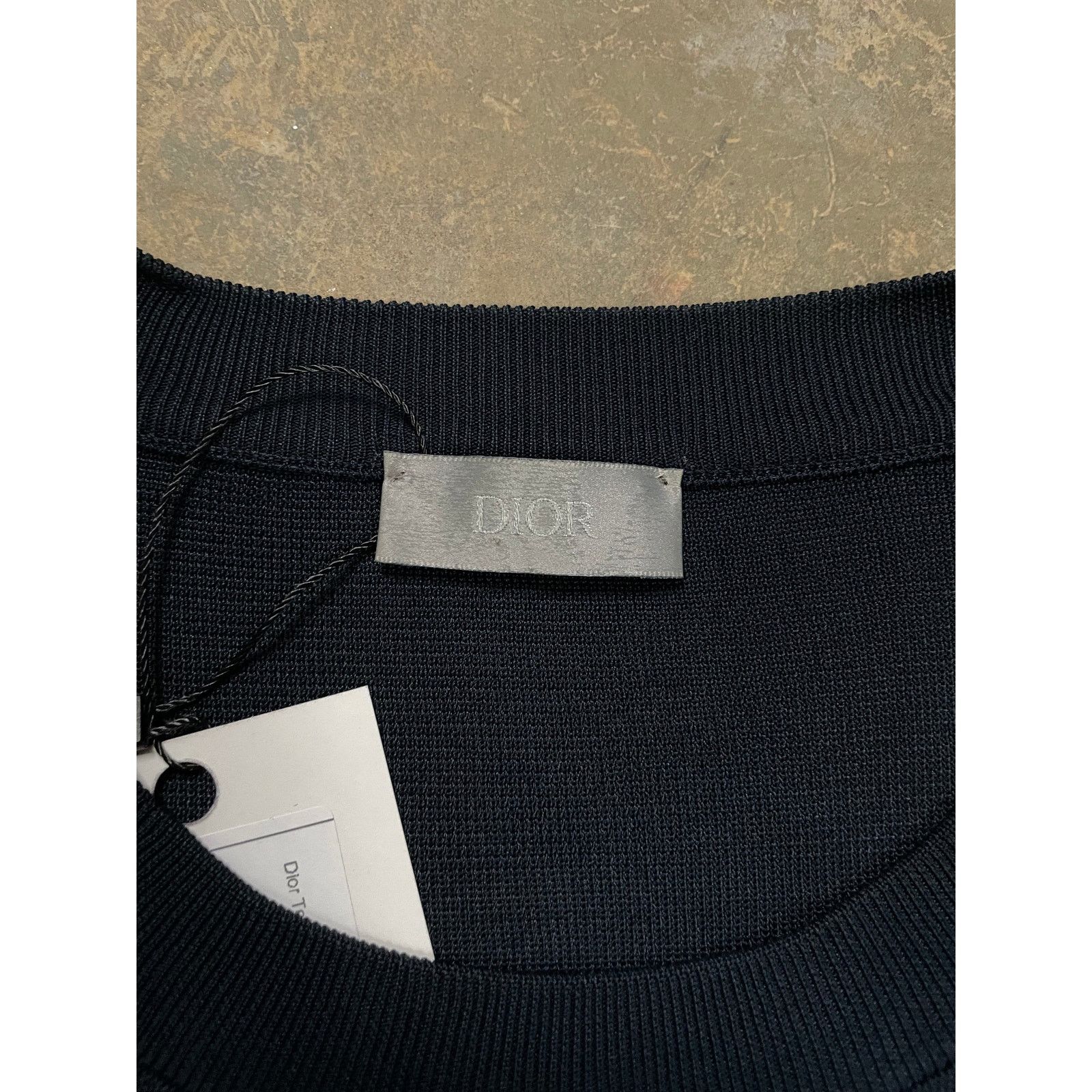 Dior Dior Tee Black Beige Knit Chest Logo Used Medium Size US M / EU 48-50 / 2 - 2 Thumbnail