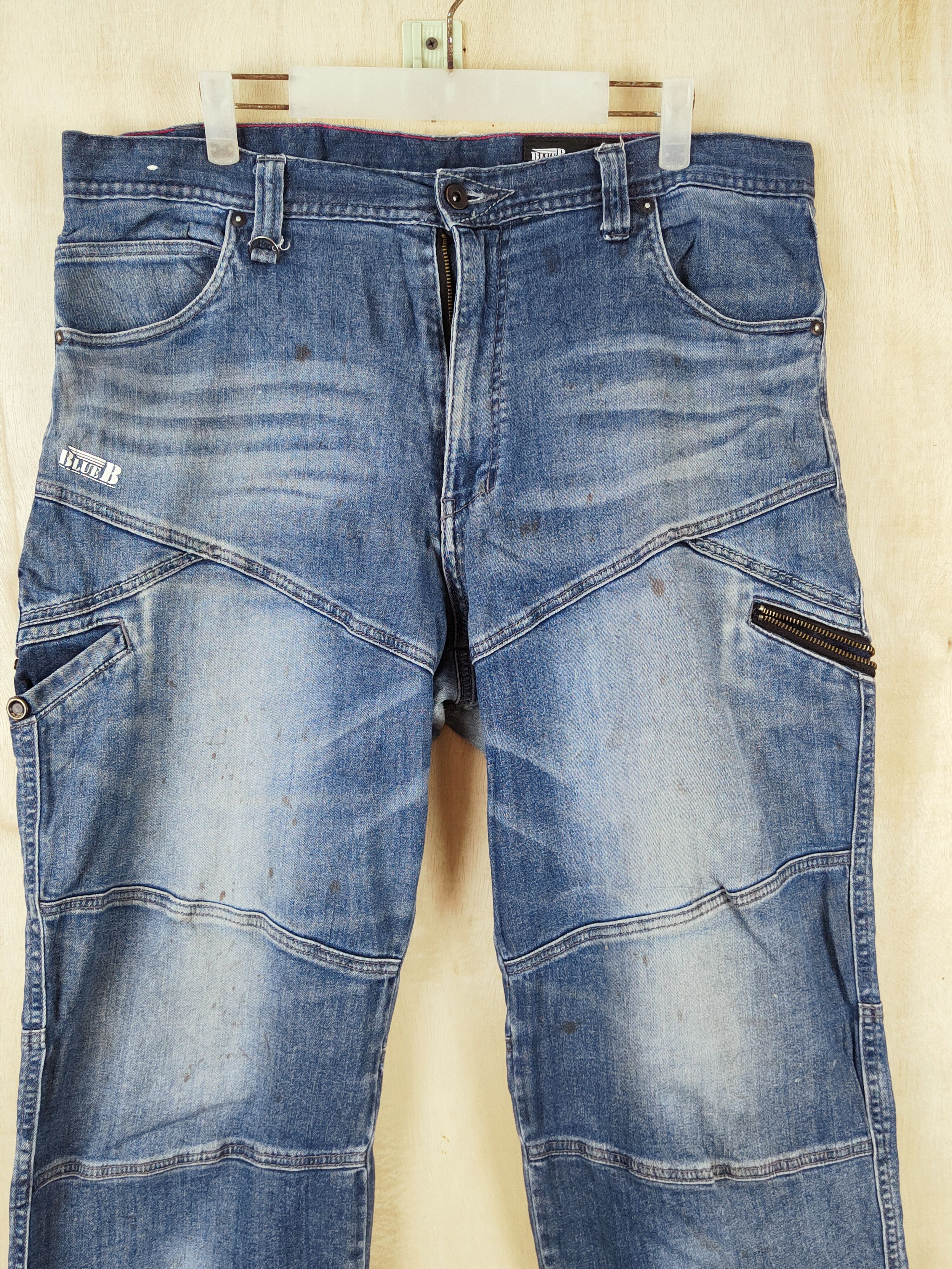 Japanese Brand BlueB Blue Distressed vintage Ripped Jeans #S2527 Size US 38 / EU 54 - 2 Thumbnail