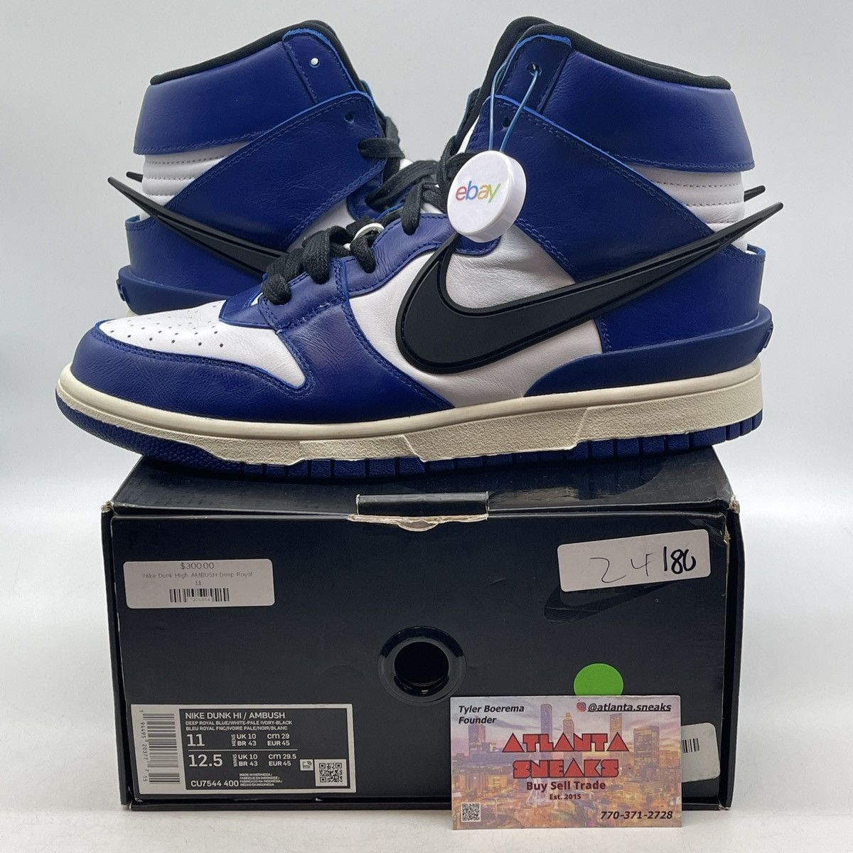 Nike Ambush x dunk high deep royal Size US 11 / EU 44 - 1 Thumbnail