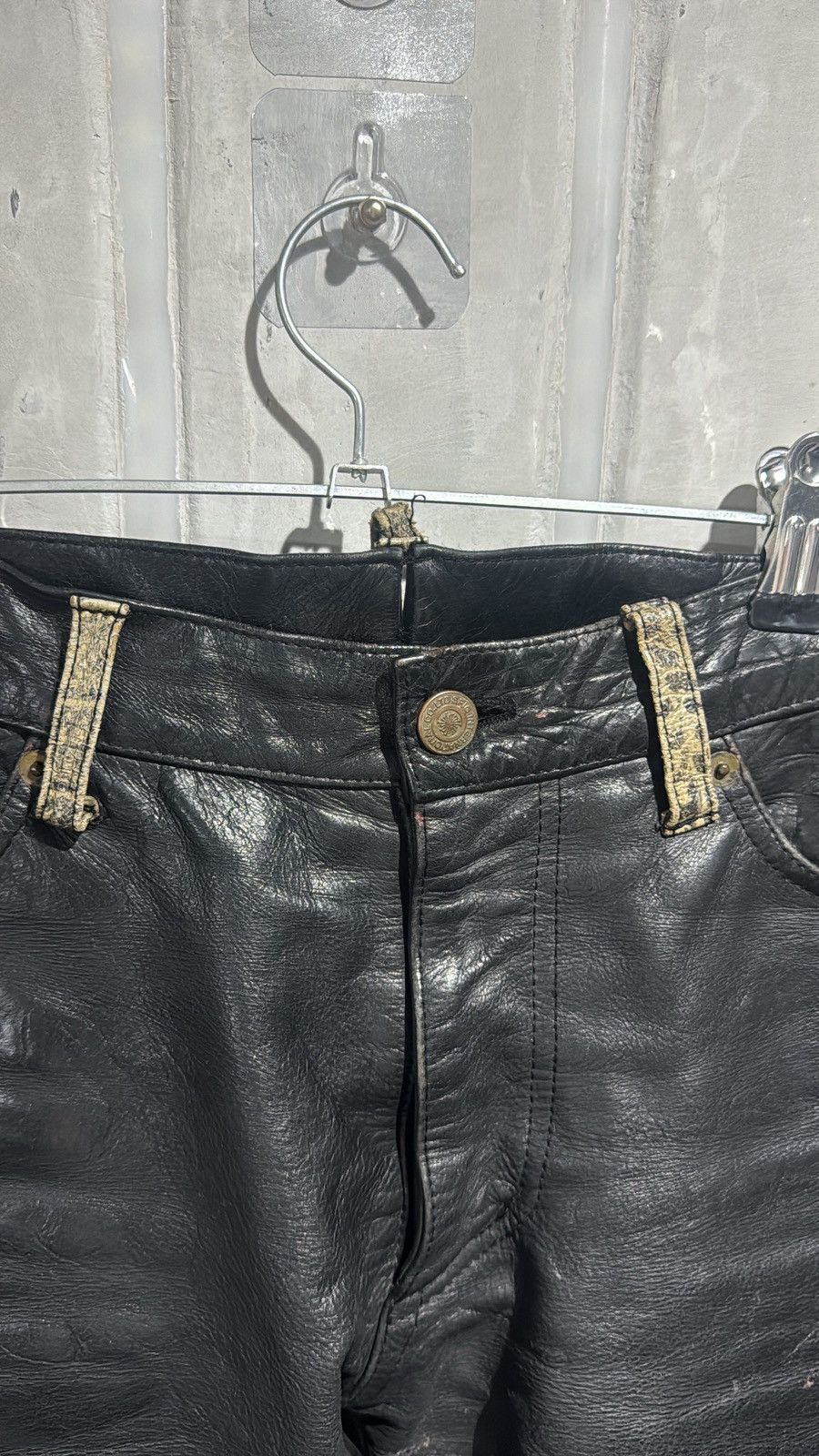 2000s Tornado Mart Japan Flared Crocodile Leather Pants