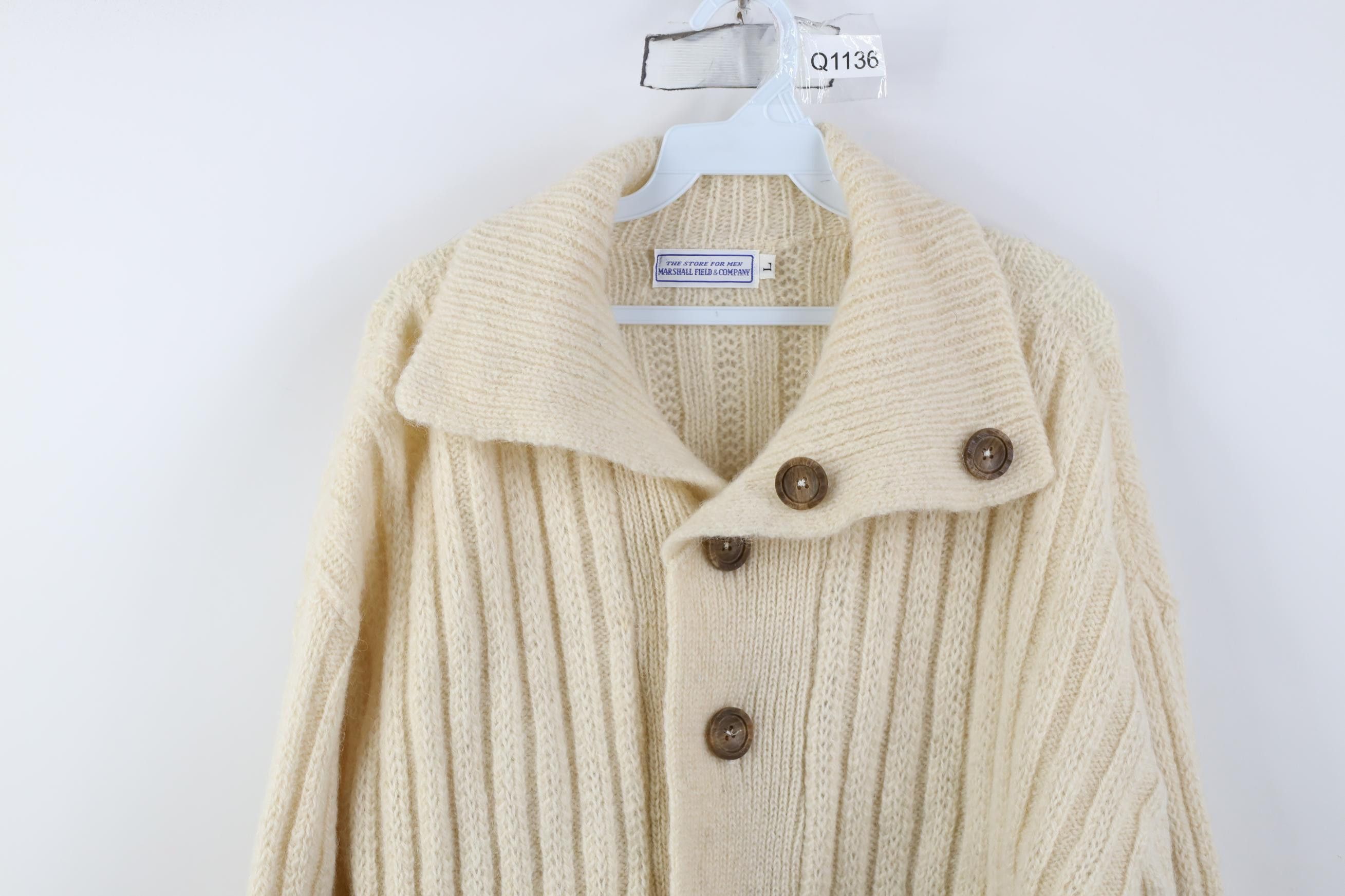 Vintage Vintage 50s 60s Marshall Field Ribbed Knit Cardigan Sweater Size US L / EU 52-54 / 3 - 2 Thumbnail