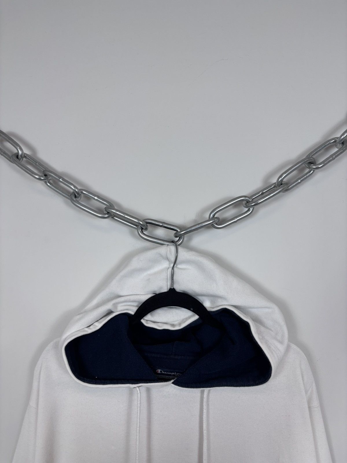 Champion Vintage Champion Big Embroidered Logo White Baggy Hoodie Size US XXL / EU 58 / 5 - 3 Thumbnail