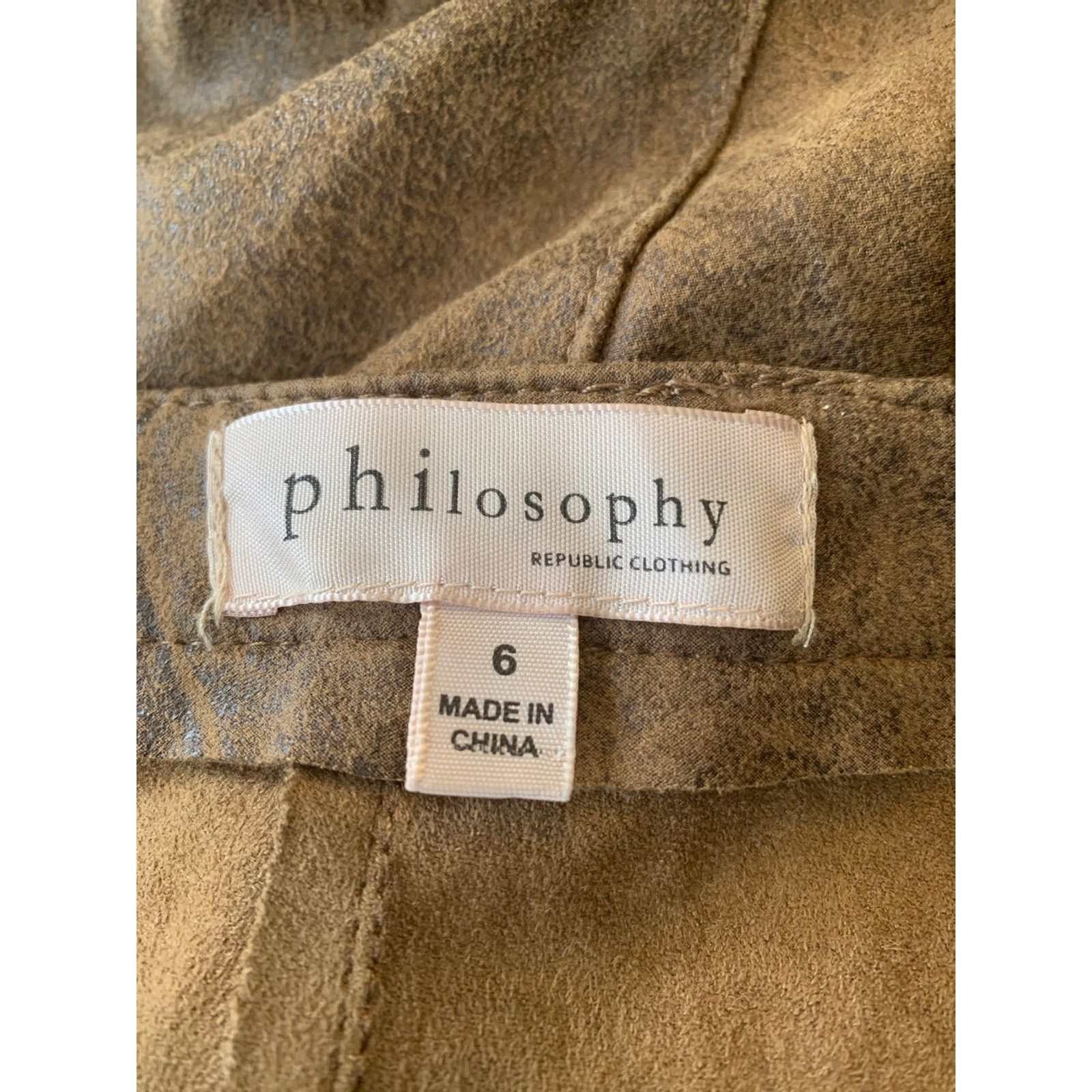 & Other Stories PHILOSOPHY Women's Faux Suede Pants Size 6 Straight Leg Y2K Size 30" / US 8 / IT 44 - 6 Thumbnail