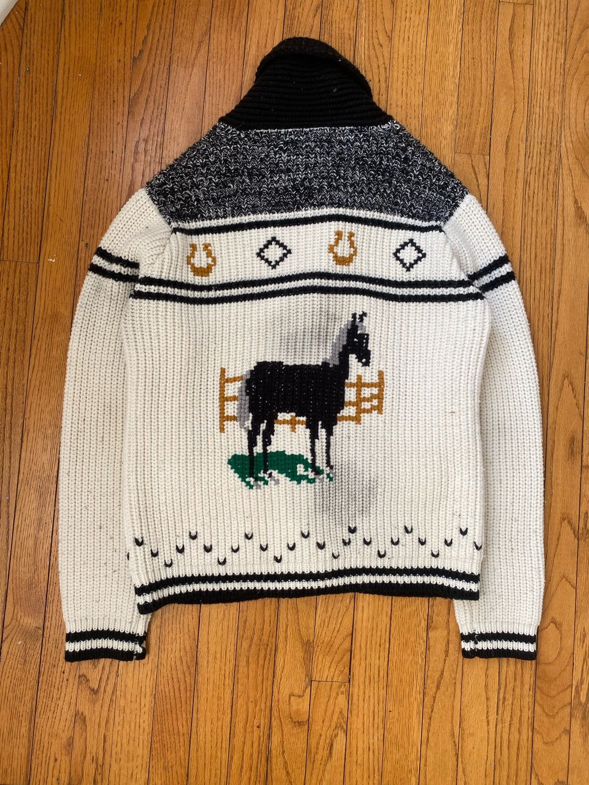 Vintage Vintage 1980s Horse Nature Cowichan Sweater Size US M / EU 48-50 / 2 - 7 Thumbnail