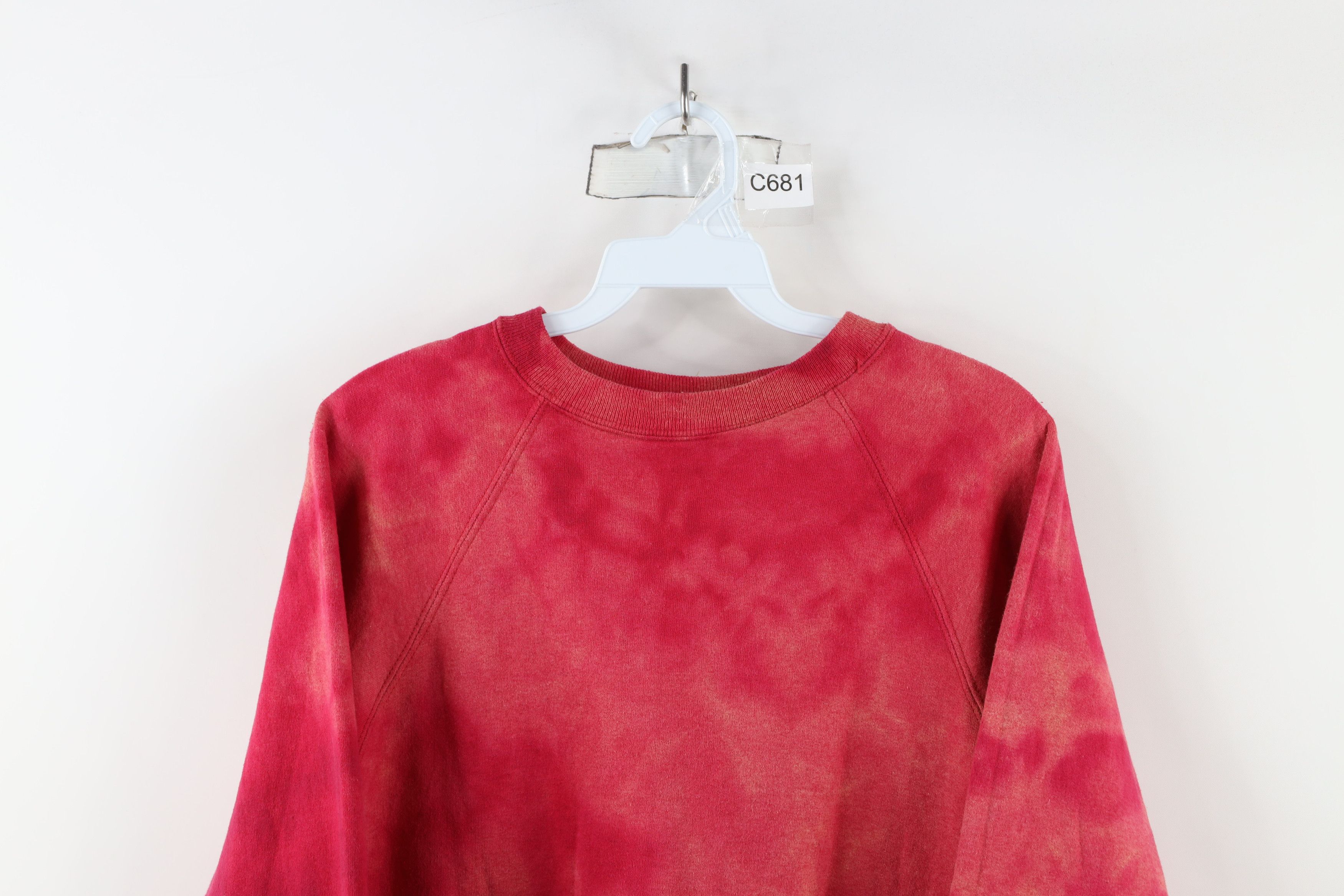 Vintage Vintage 90s Streetwear Acid Wash Crewneck Sweatshirt Red Size S / US 4 / IT 40 - 2 Thumbnail