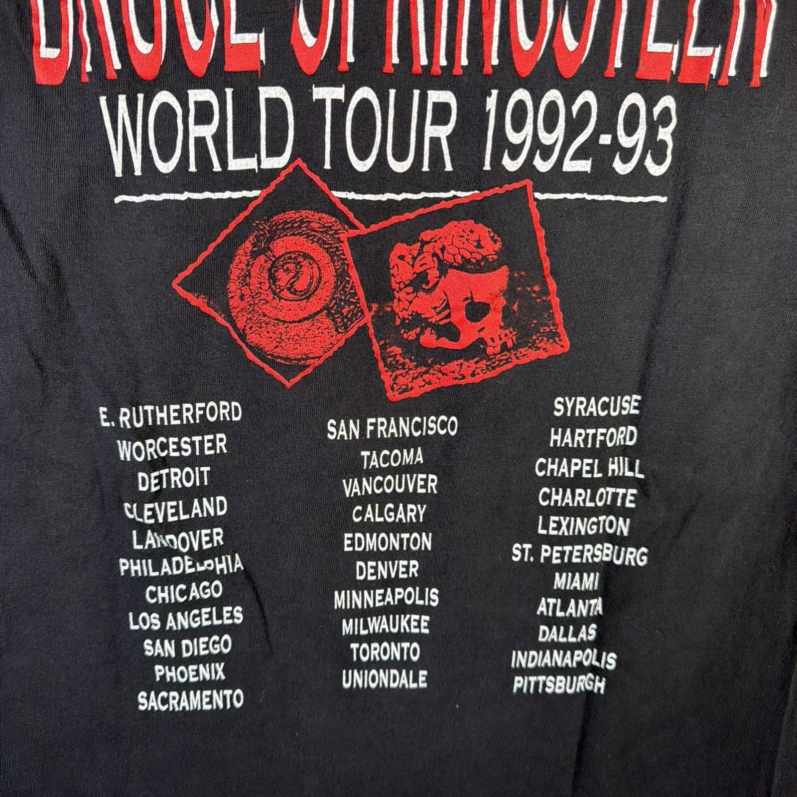 Band Tees Vintage Bruce Springsteen Shirt Medium Black 90s World Tour Size US M / EU 48-50 / 2 - 9 Thumbnail