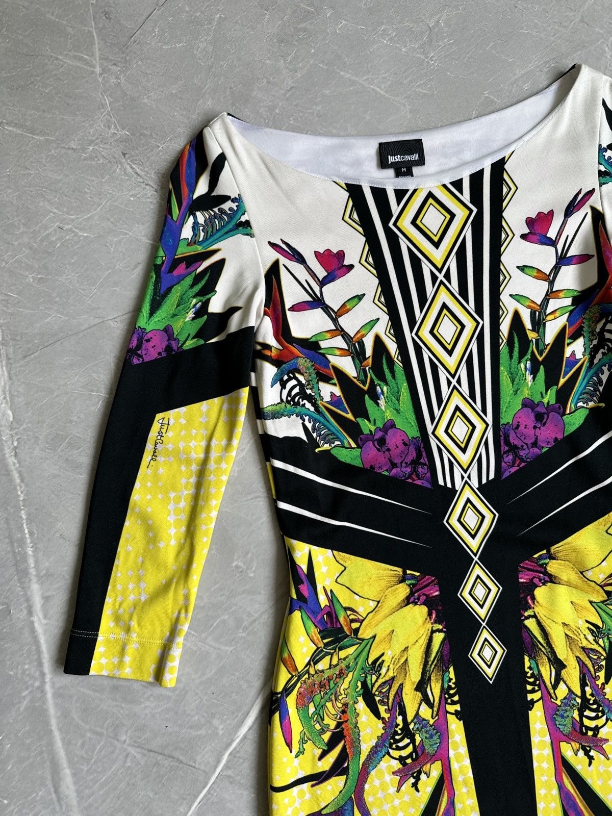 Just Cavalli Just Cavalli Multicolor Slim Dress Floral Geometric Pattern Size M / US 6-8 / IT 42-44 - 5 Thumbnail