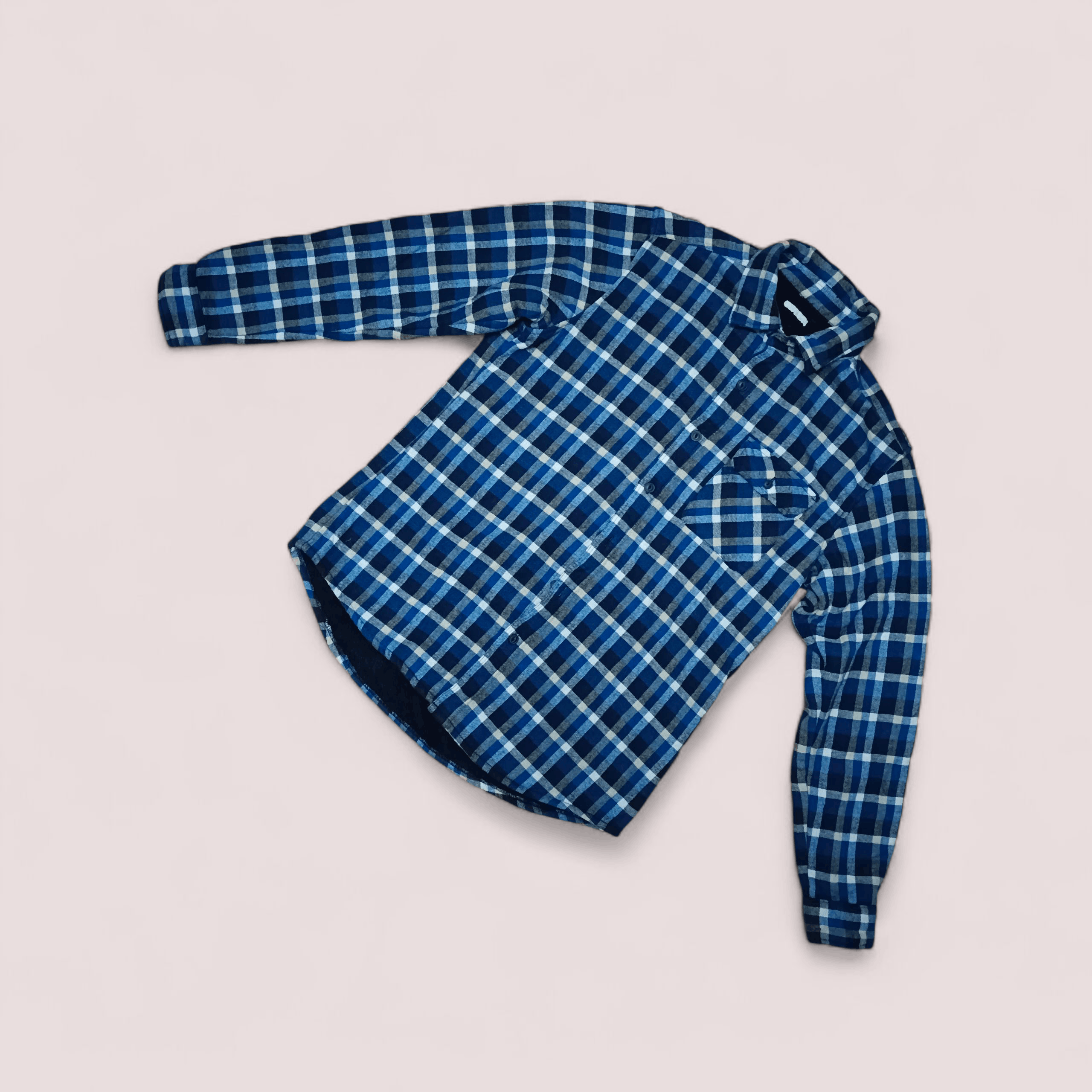 Flannel GU Blue Check Flannel Jacket With Fleece Lining Size US M / EU 48-50 / 2 - 3 Thumbnail