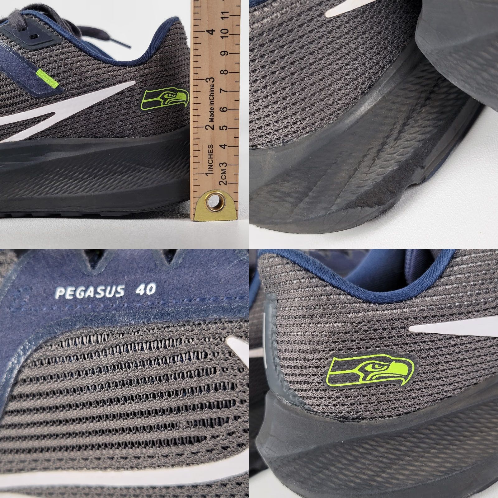 Nike Nike Pegasus 40 Seattle Seahawks Running Men's 11.5 US Nike Air Zoom Pegasus 40 Sneakers Black Mens NFL DZ6007-001 Size US 11 / EU 44 - 8 Thumbnail