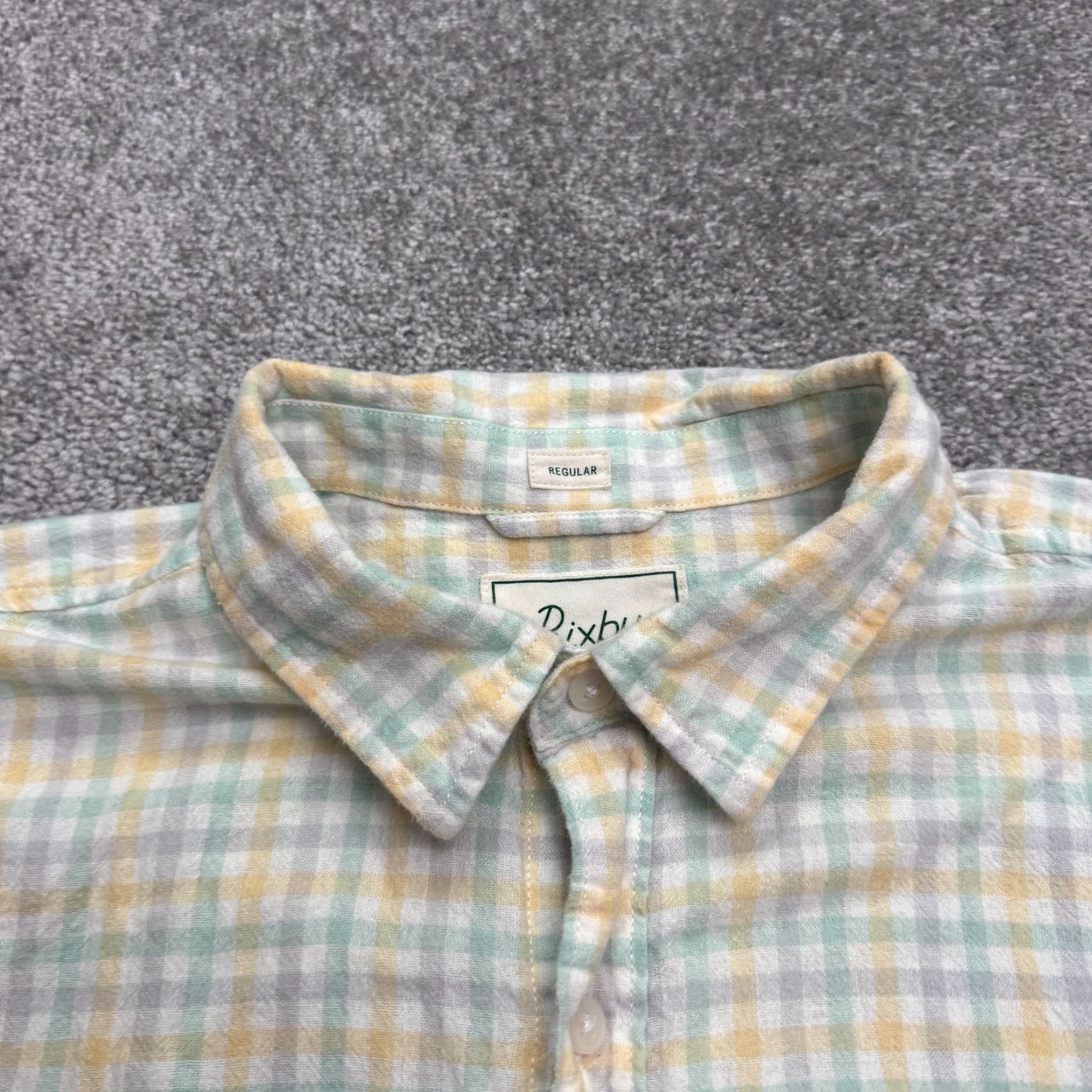 Nomad Bixby Nomad Regular Fit Flannel Shirt Men Large Pastel Yellow Green Plaid Casual Shirt Size US L / EU 52-54 / 3 - 3 Thumbnail