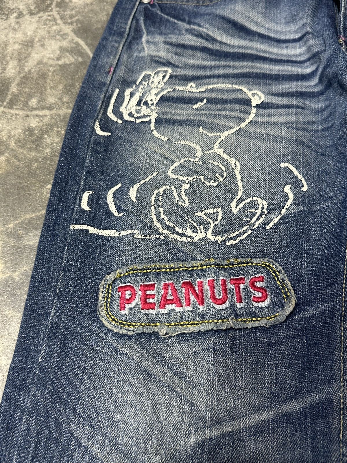 Cartoon Network × Peanuts Snoopy Peanuts Jean Leg Twisted Very Rare 🔥 Size US 30 / EU 46 - 4 Thumbnail