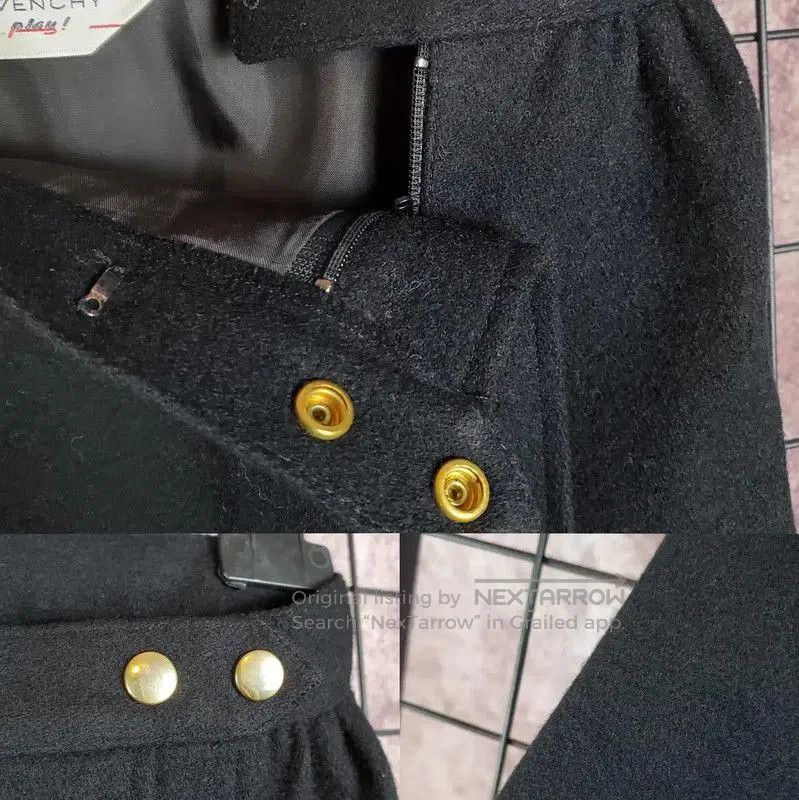 Givenchy Givenchy Black Wool Blend Embroidered Skirt . Size 23" - 5 Thumbnail