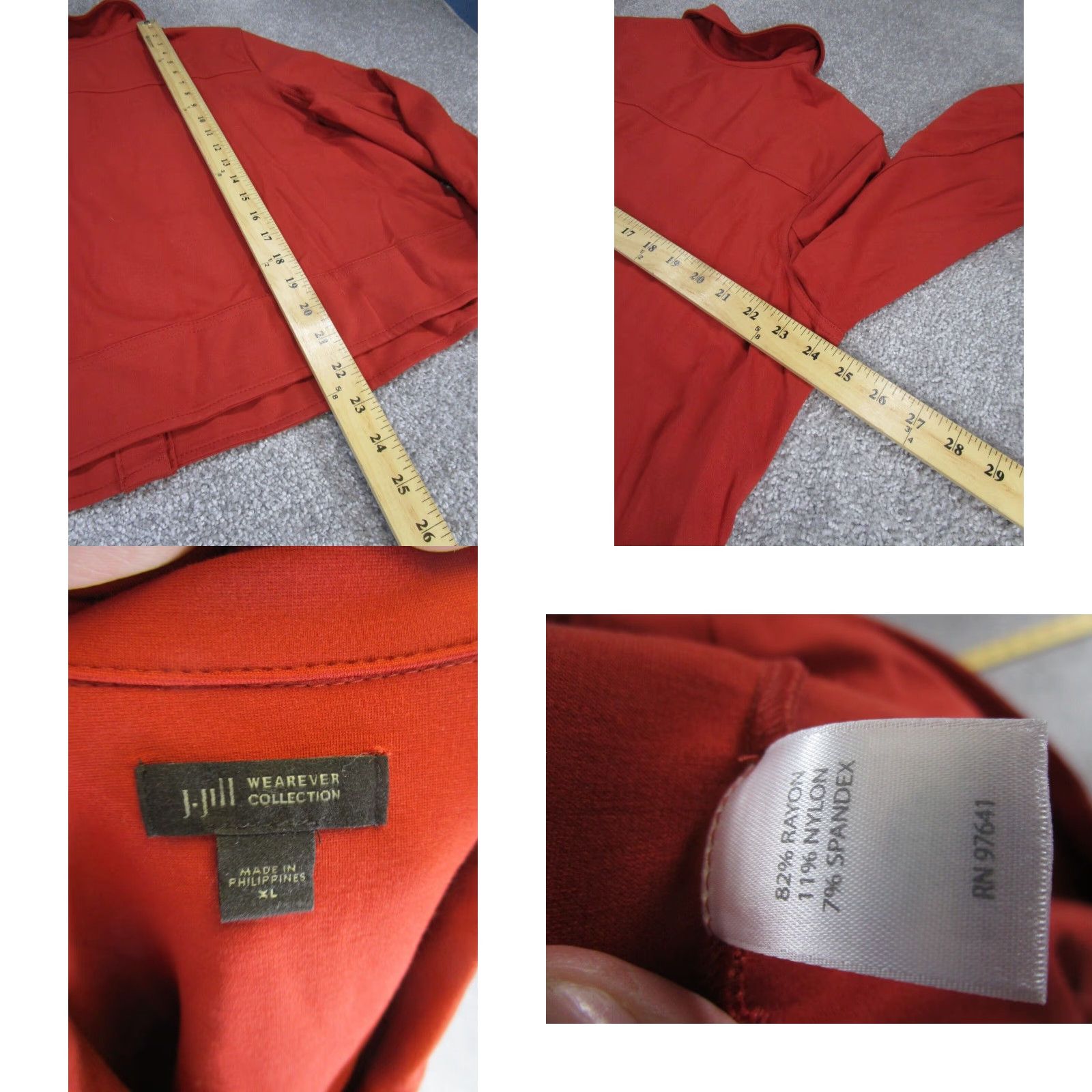 J. Jill Womens Shirt J Jill Red XL Extra Large Multi Pocket Size XL / US 12-14 / IT 48-50 - 4 Thumbnail