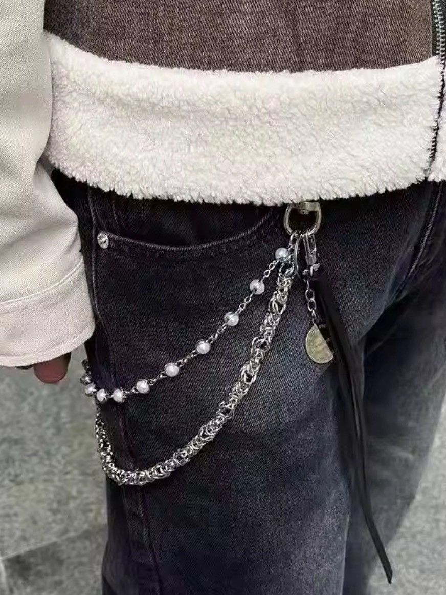 Jewelry silver and pearl wallet chain Size ONE SIZE - 4 Thumbnail