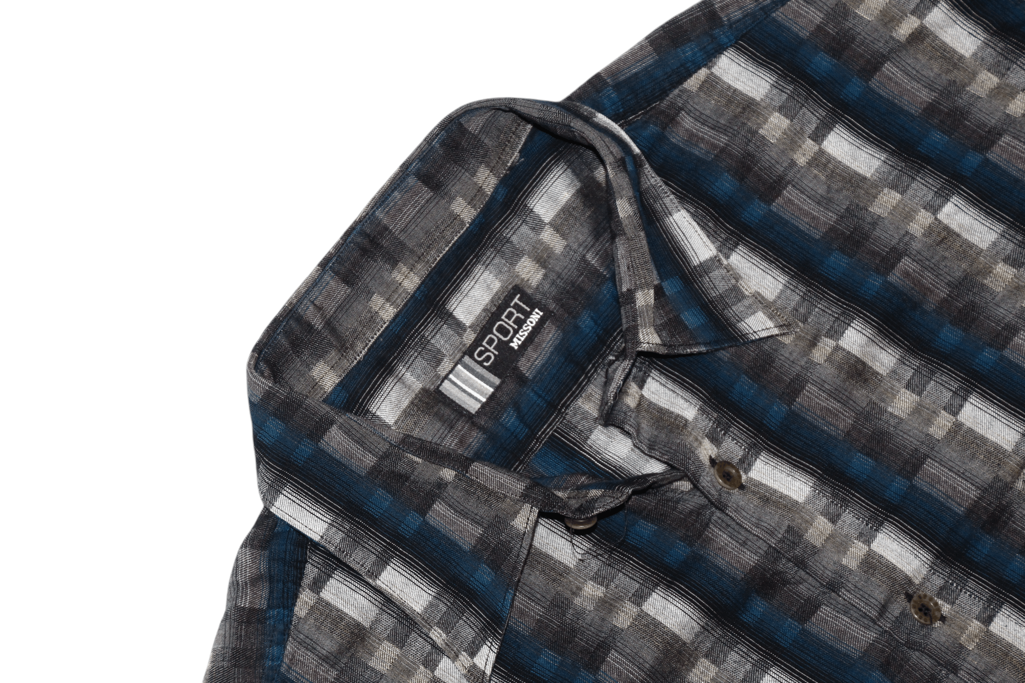 Missoni Missoni Sport linen cotton gingham gradient checker shirt Size US XXL / EU 58 / 5 - 3 Thumbnail
