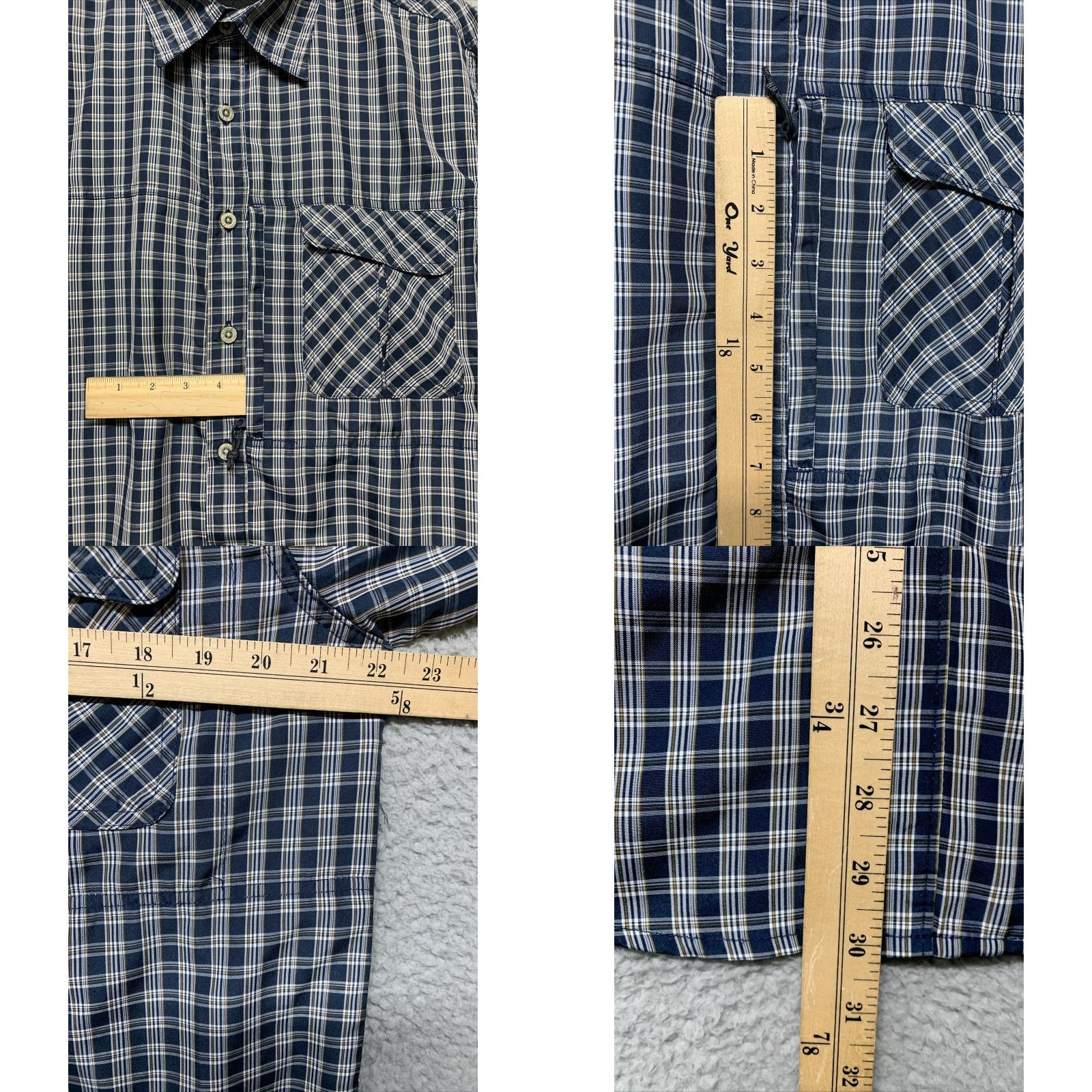 Wrangler Wrangler Outdoor Reg Fit Button Shirt Mens M Blue Plaid Vented Pockets 1-7" Zip Size US M / EU 48-50 / 2 - 9 Thumbnail