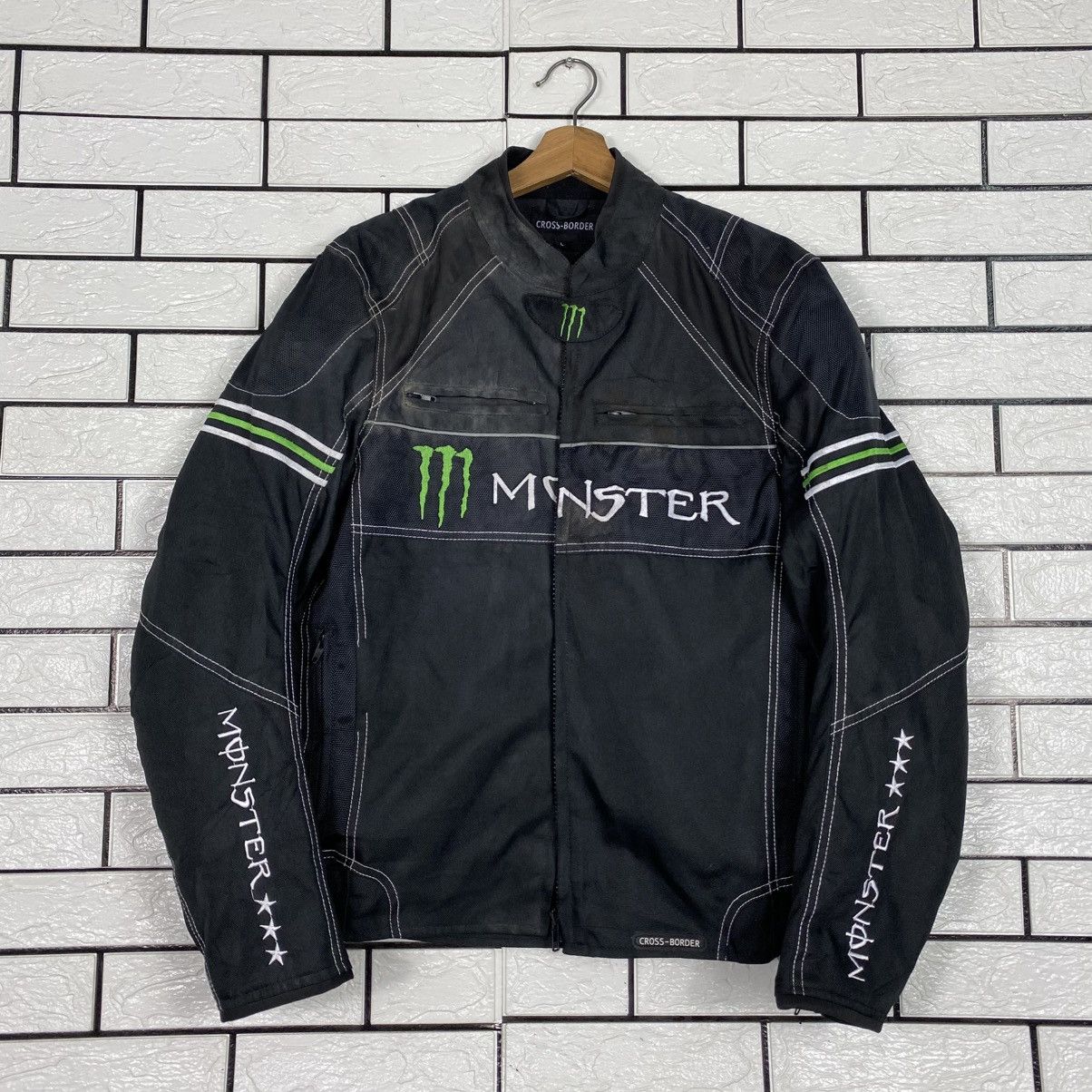 Japanese Brand Vintage Biker Jacket Cross Border Monster Energy Big Logo Size US L / EU 52-54 / 3 - 2 Thumbnail