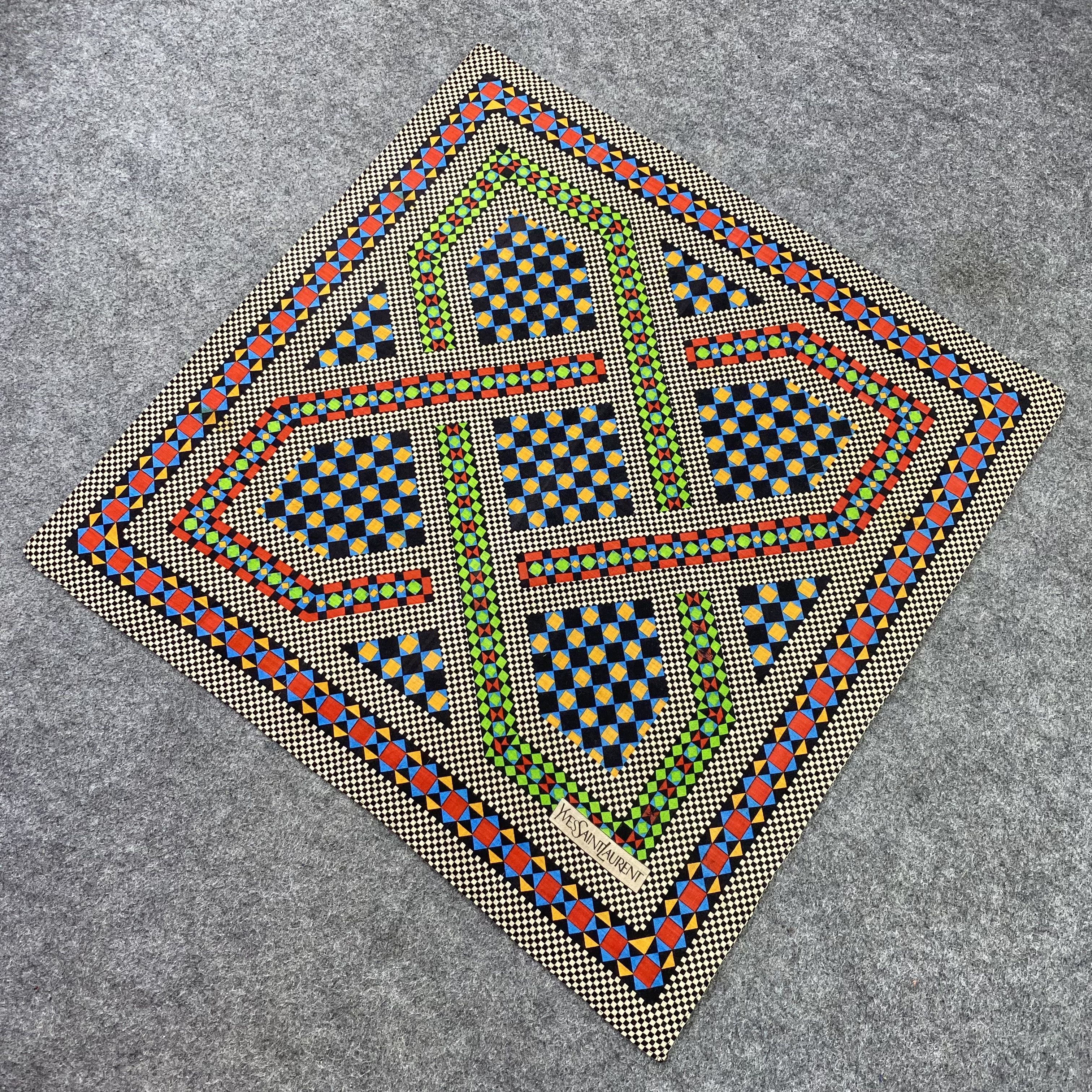 Vintage × Yves Saint Laurent Yves Saint Laurent Handkerchief / Bandana / Neckerchief-B976 Size ONE SIZE - 4 Thumbnail