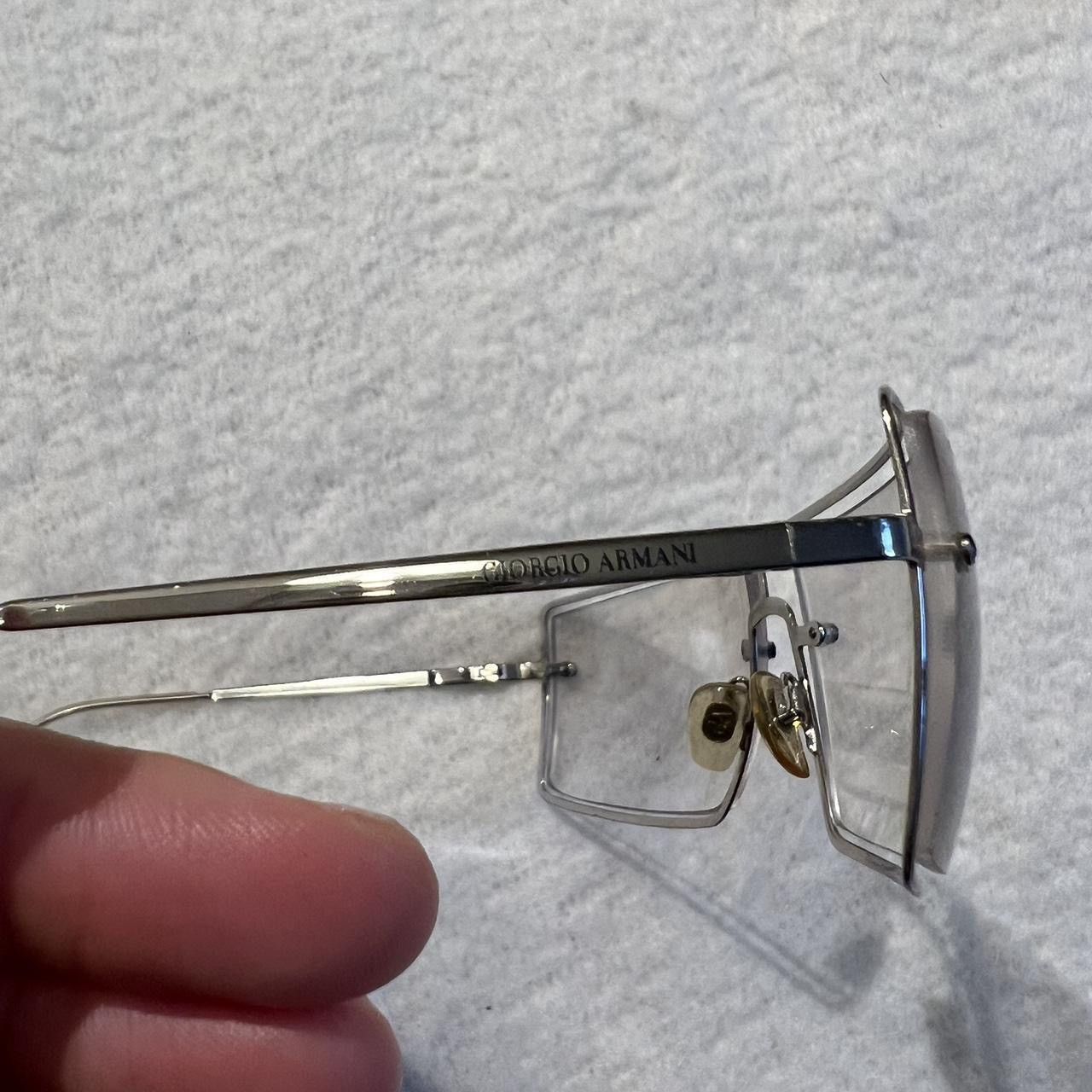 Giorgio Armani GIORGIO ARMANI Clear Rectangular Sunglasses Y2K Size ONE SIZE - 3 Thumbnail
