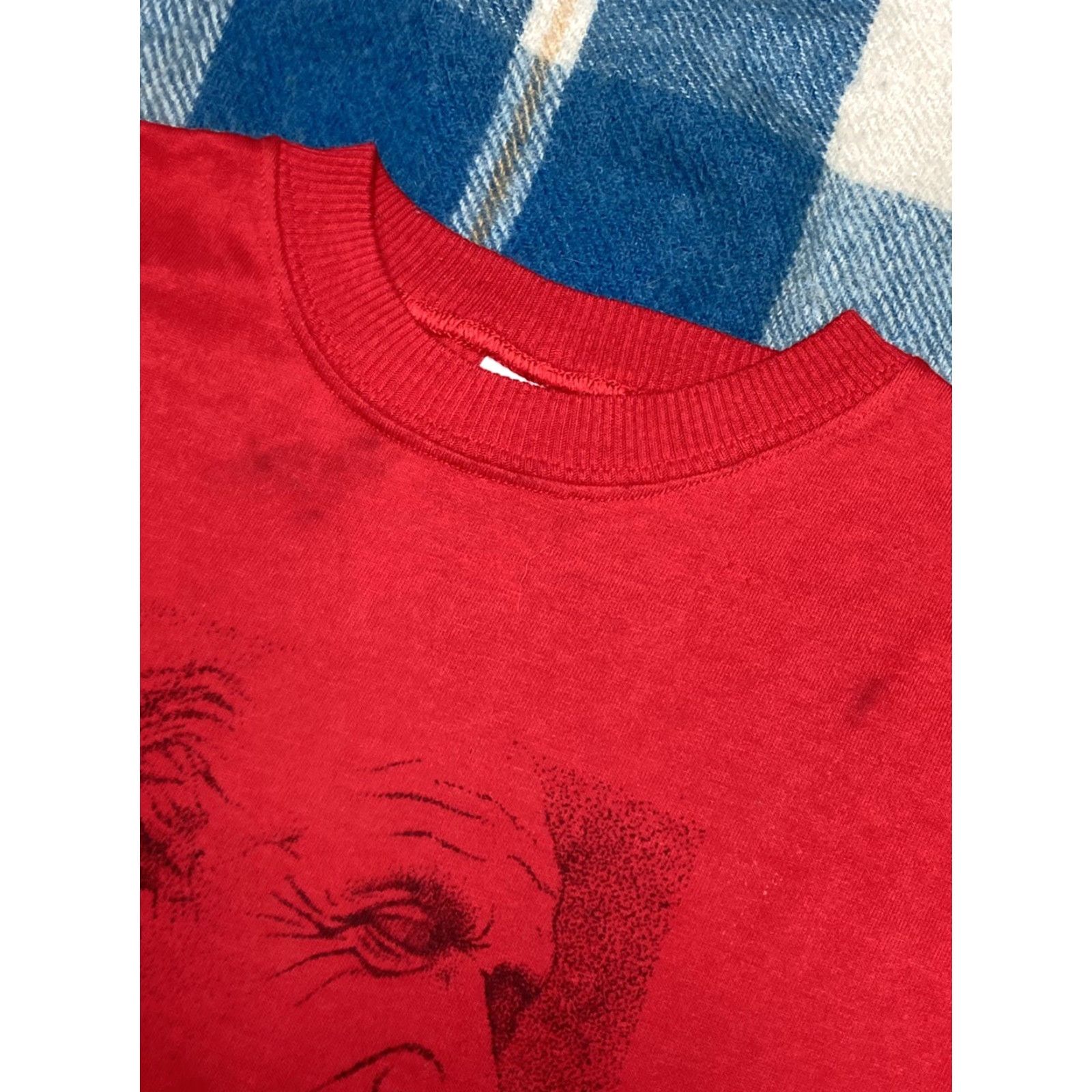 Vintage VINTAGE Albert Einstein T-Shirt USA Red Large MENS Size US L / EU 52-54 / 3 - 3 Thumbnail