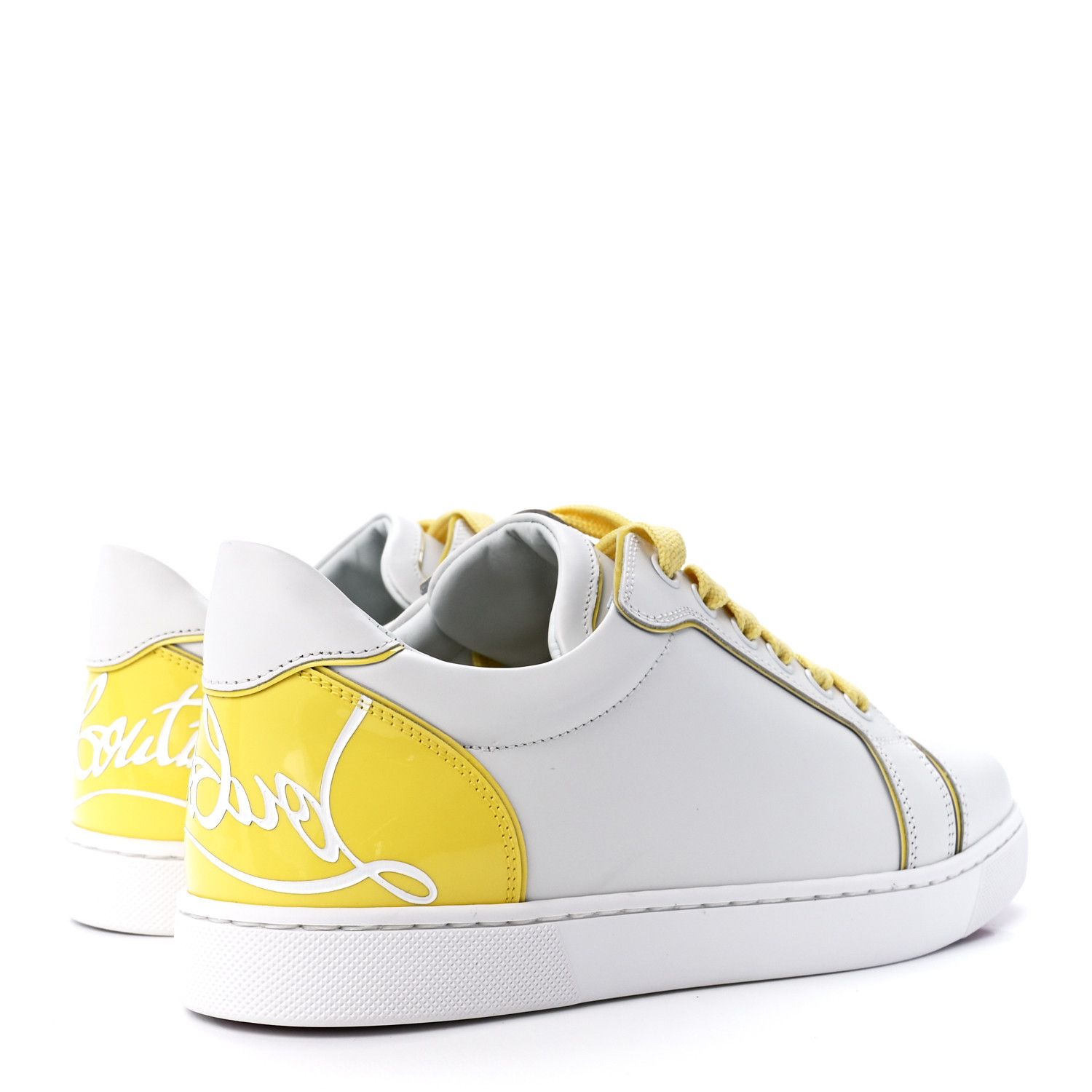 Christian Louboutin o1s1wg110924 Fun Vieira Flat Sneakers in White/Yellow Size US 10 / IT 40 - 4 Thumbnail