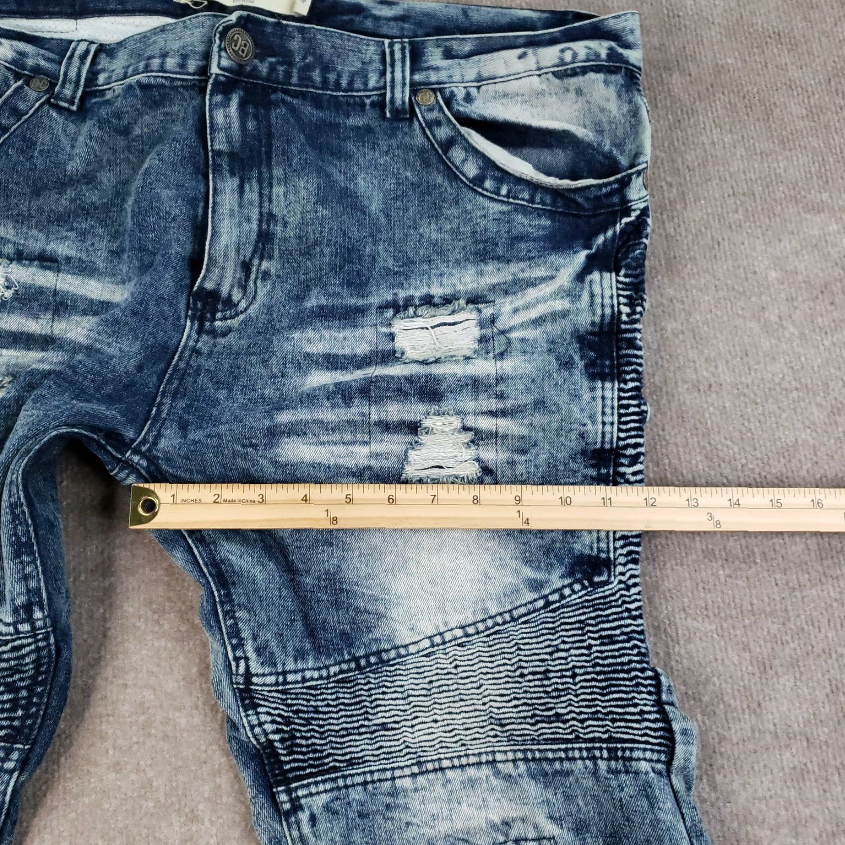 Denime Blue Cult Jeans Mens 42x34 Blue Slim Straight Denim Moto Outdoors Casual Size US 34 / EU 50 - 5 Thumbnail