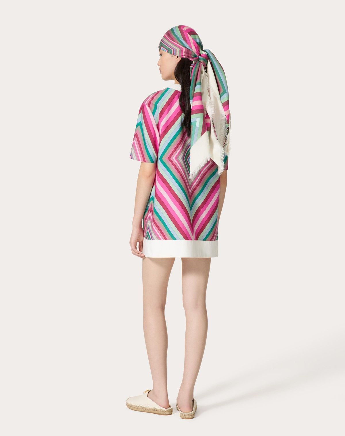 Valentino o1s1wg110525 Foulard Popeline Short Dress in Multicolor Size XS / US 0-2 / IT 36-38 - 4 Thumbnail