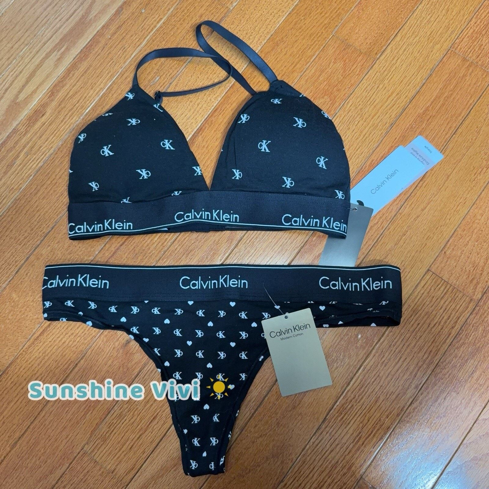 Calvin Klein NWT Calvin Klein WOMEN Icon Modal Thong Lightly Set Medium Size ONE SIZE - 4 Thumbnail