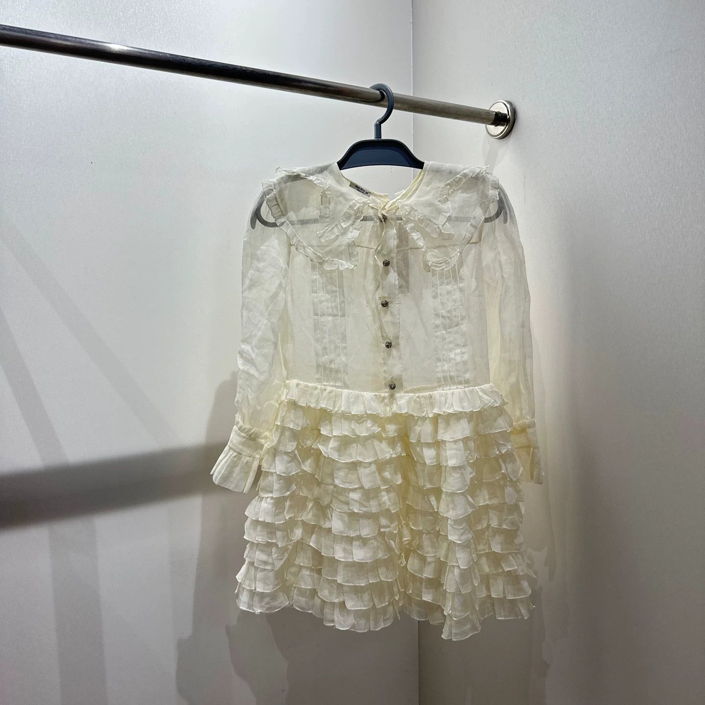 Miu Miu MIU MIU mar436 Lace Cutout Cotton Dress Size 38 Size XS / US 0-2 / IT 36-38 - 1 Thumbnail