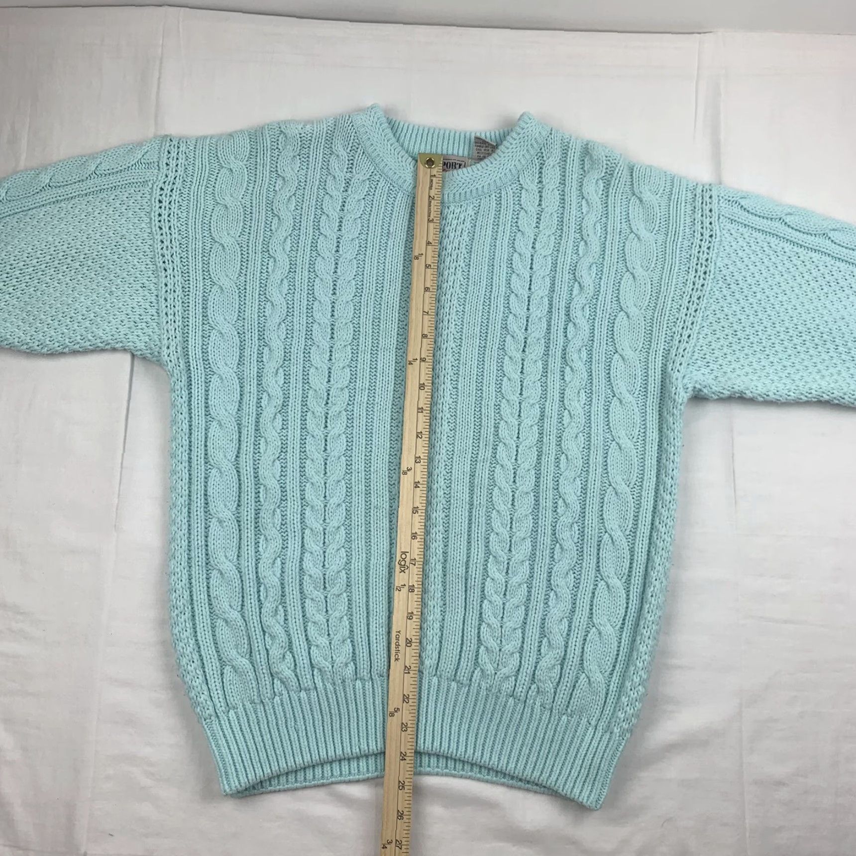 Vintage Vintage Carriage Court Sport Sweater Womens Medium Light Blue Knitted Pullover Size M / US 6-8 / IT 42-44 - 4 Thumbnail