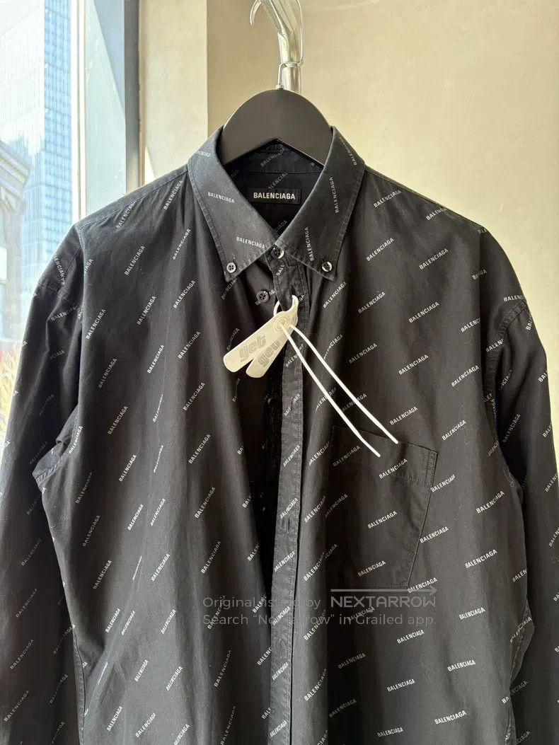 Balenciaga Balenciaga size 38 Black Full Print Logo Shirt Size S / US 4 / IT 40 - 4 Thumbnail