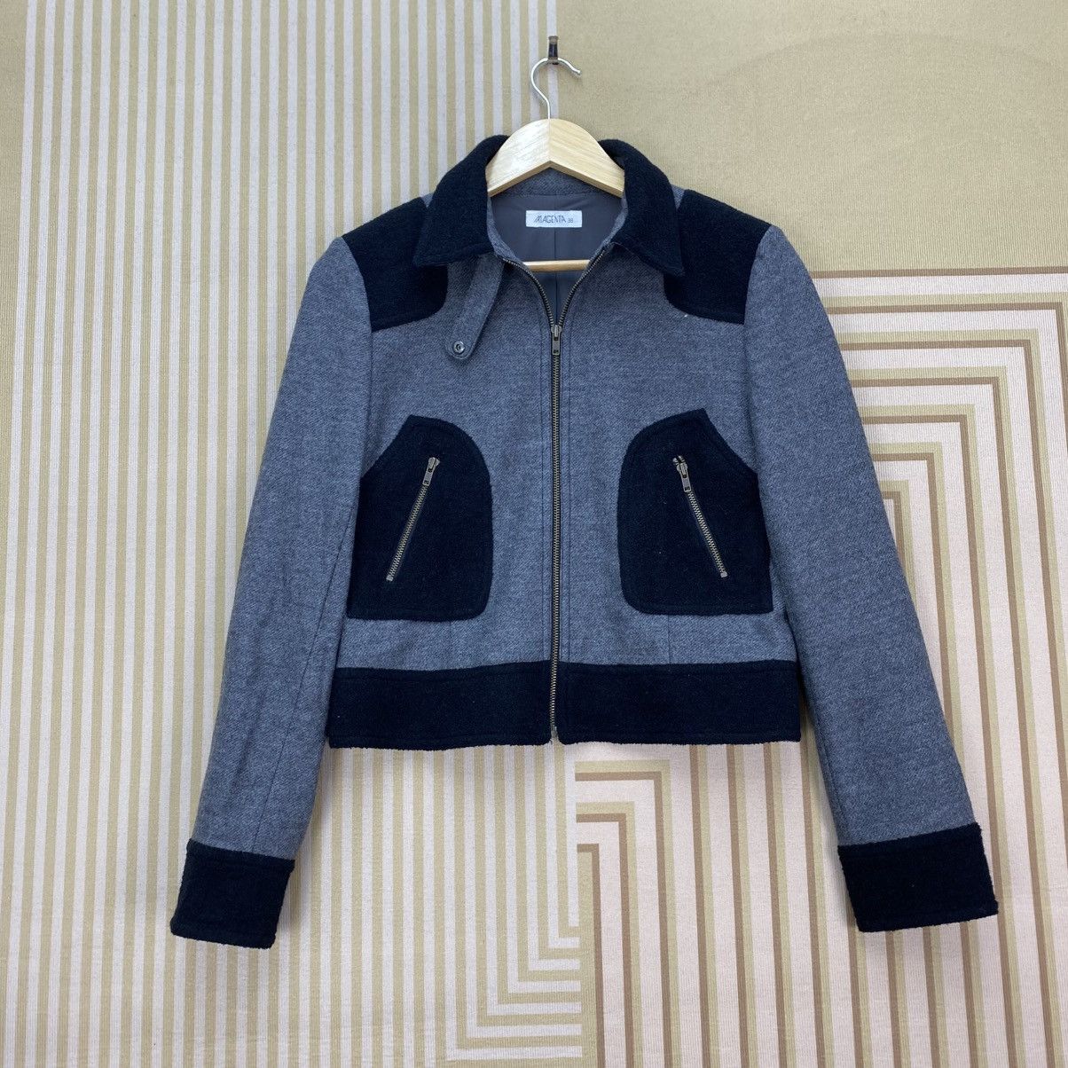 Japanese Brand 🫶Magenta Wool Blend cropped jacket Size S / US 4 / IT 40 - 1 Thumbnail