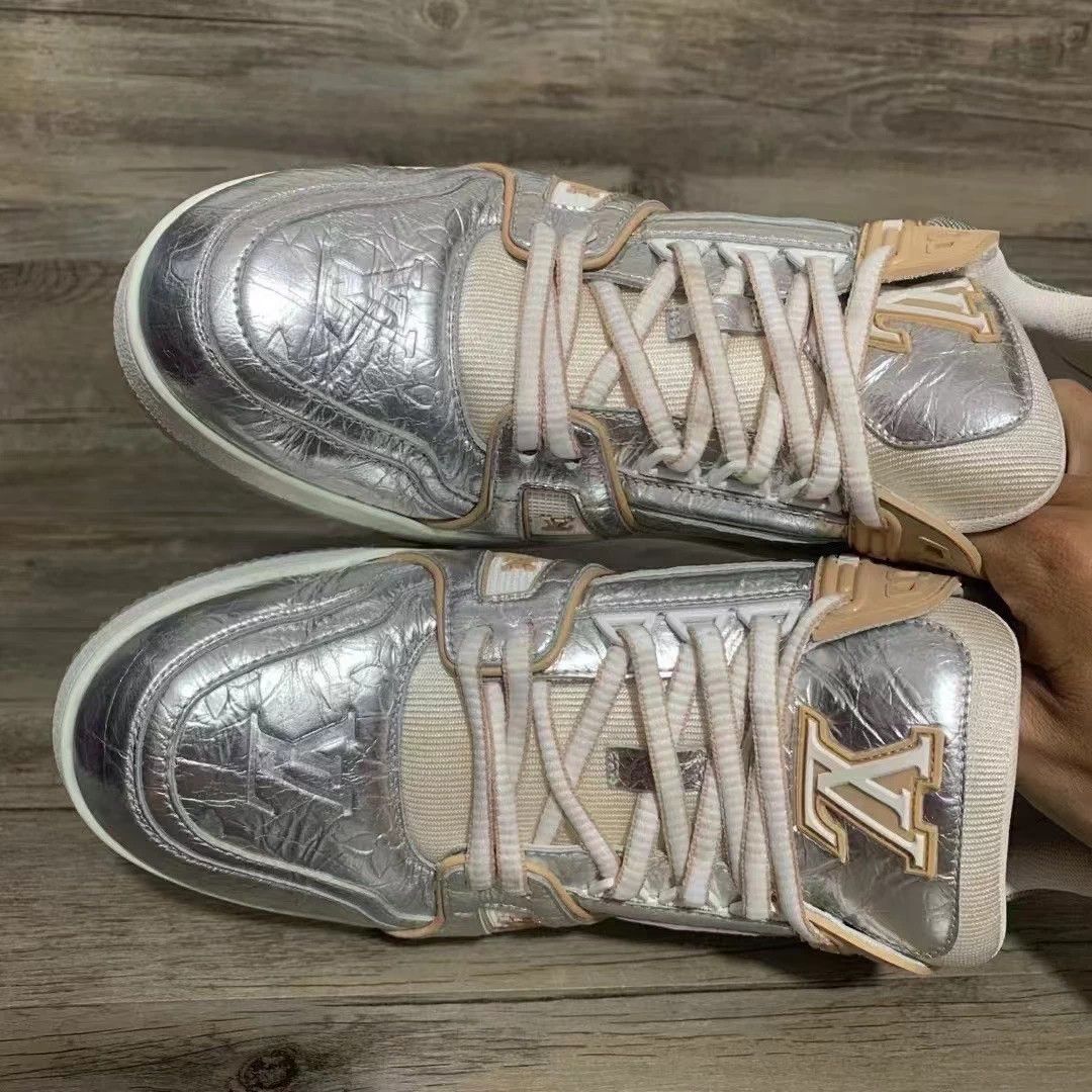 Louis Vuitton LV Trainer Silver UK8.5/42.5 MINT Size US 9.5 / EU 42-43 - 5 Thumbnail