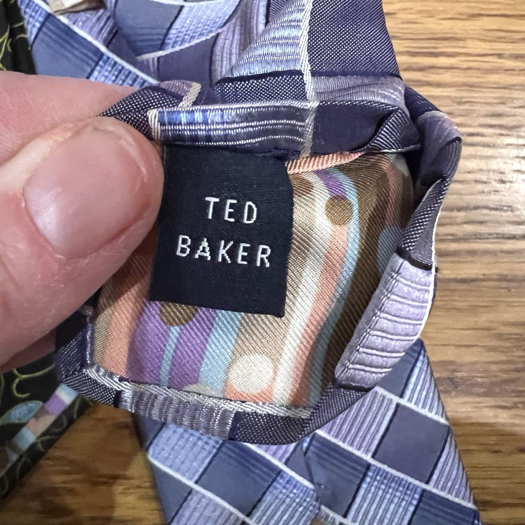 Ted Baker Ted Baker London Silk Tie Geometric Multicolor Classic Designer Mens Size ONE SIZE - 6 Thumbnail