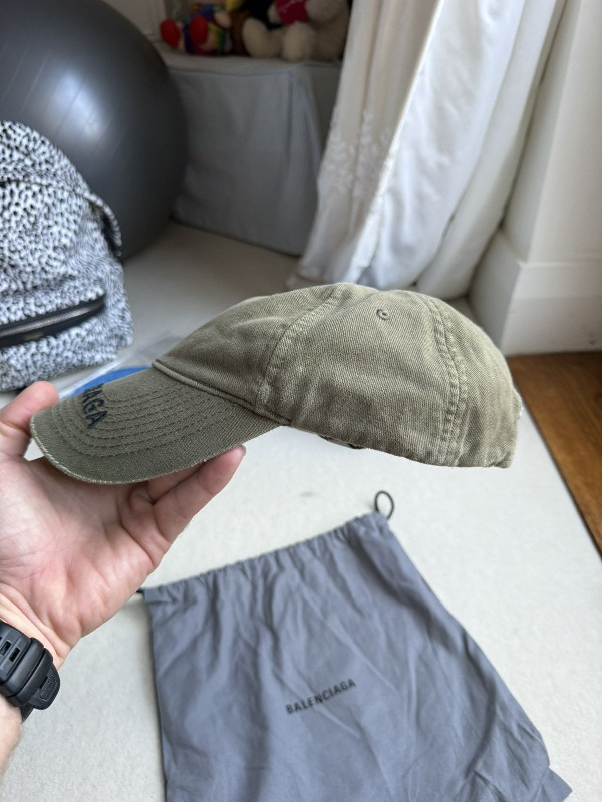 Balenciaga Balenciaga x Demna khaki military logo cap hat Grail L Size ONE SIZE - 5 Thumbnail