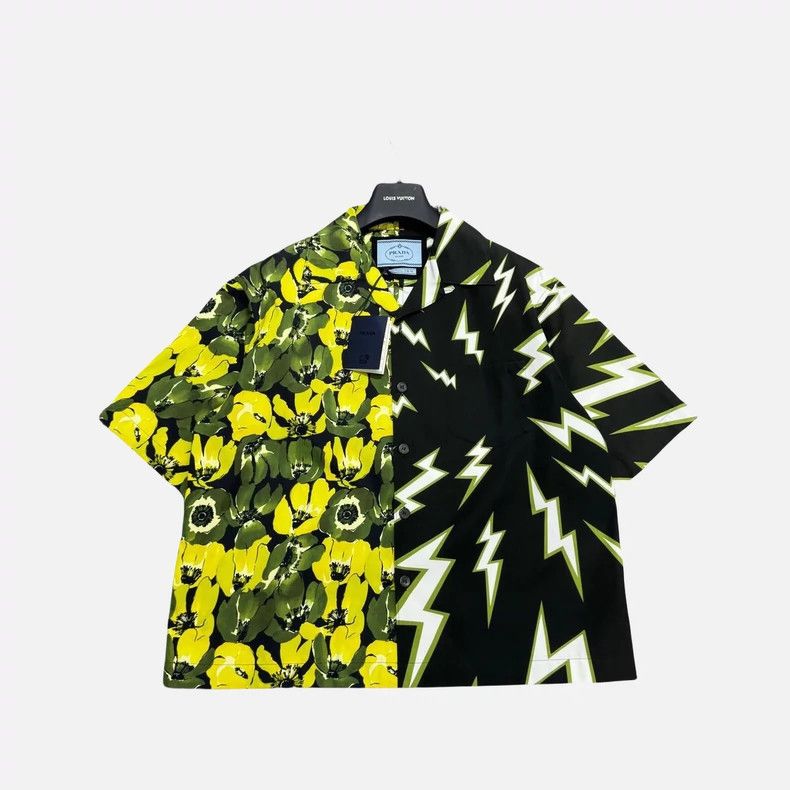 Prada Prada Show lightning stitching floral short-sleeved shirt 2 