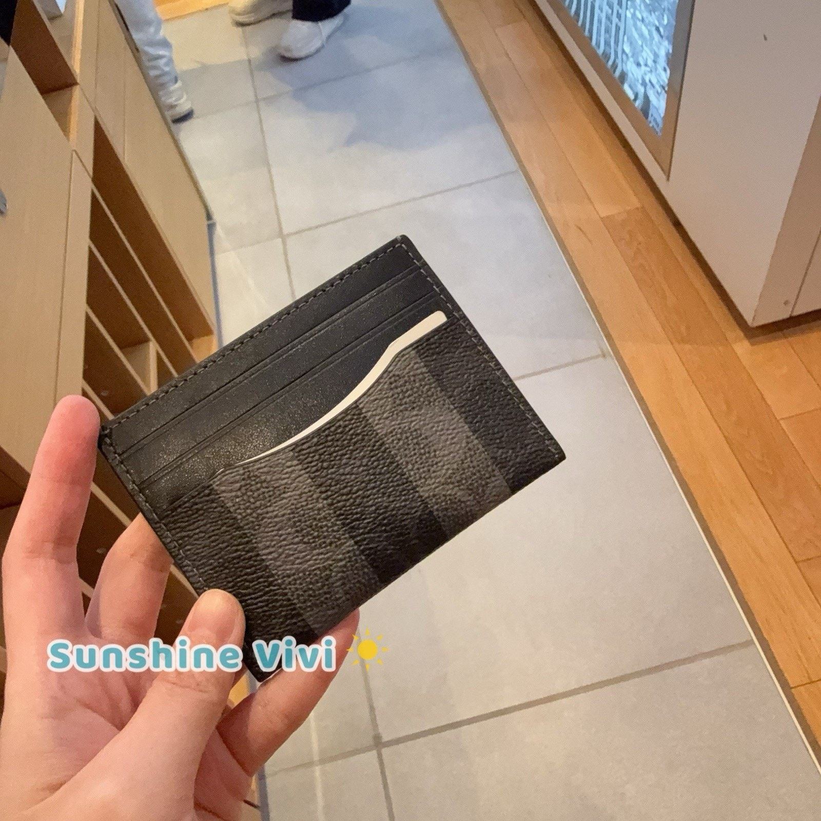 Coach NWT Coach Slim Id Card CaseIn With Stripes Black/Grey CEB97 Size ONE SIZE - 4 Thumbnail