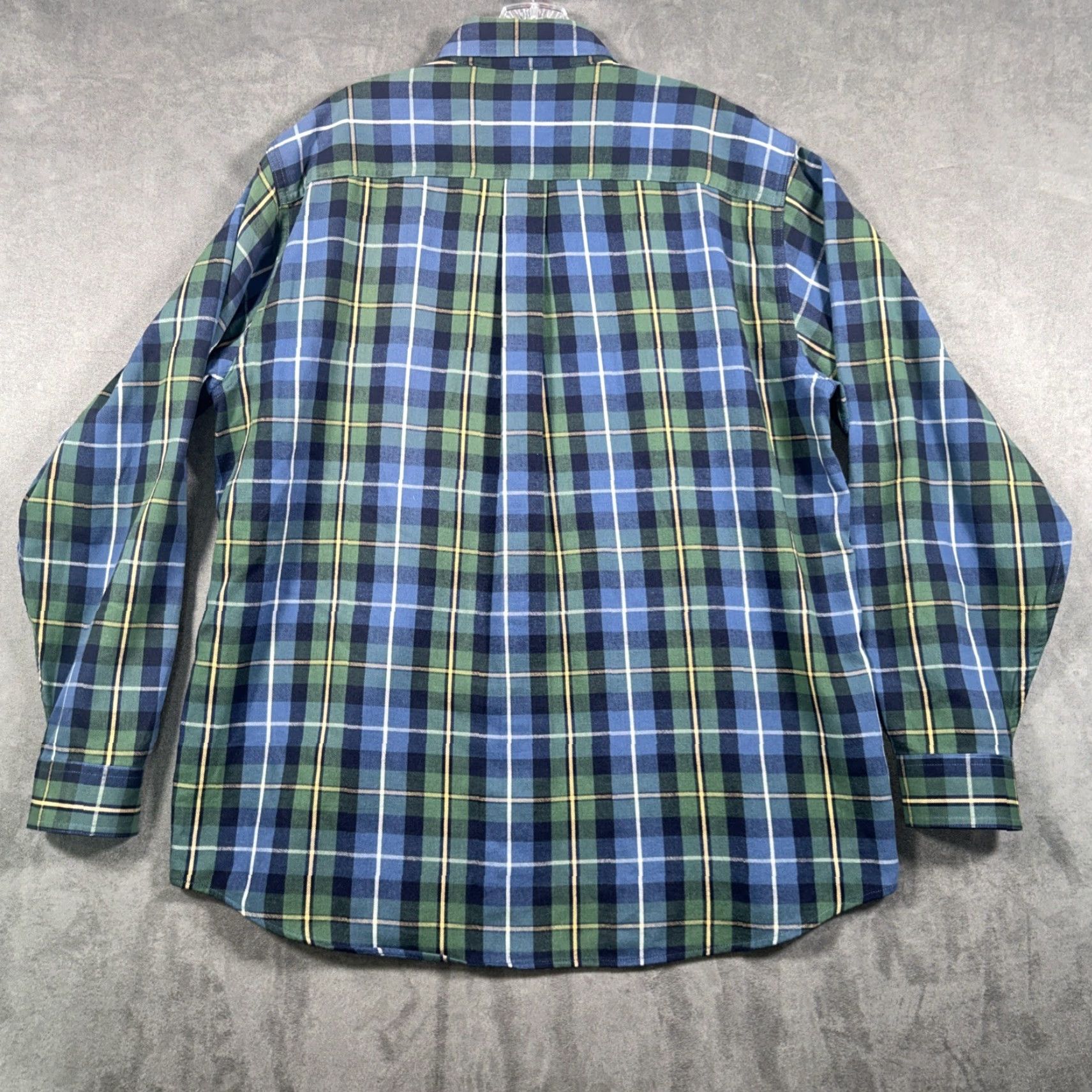 Vintage L.L. Bean Shirt Plaid Button-Up L Reg Blue Green 100% Cotton Button-Down Pocket Mens Mens Regular Size US L / EU 52-54 / 3 - 7 Thumbnail