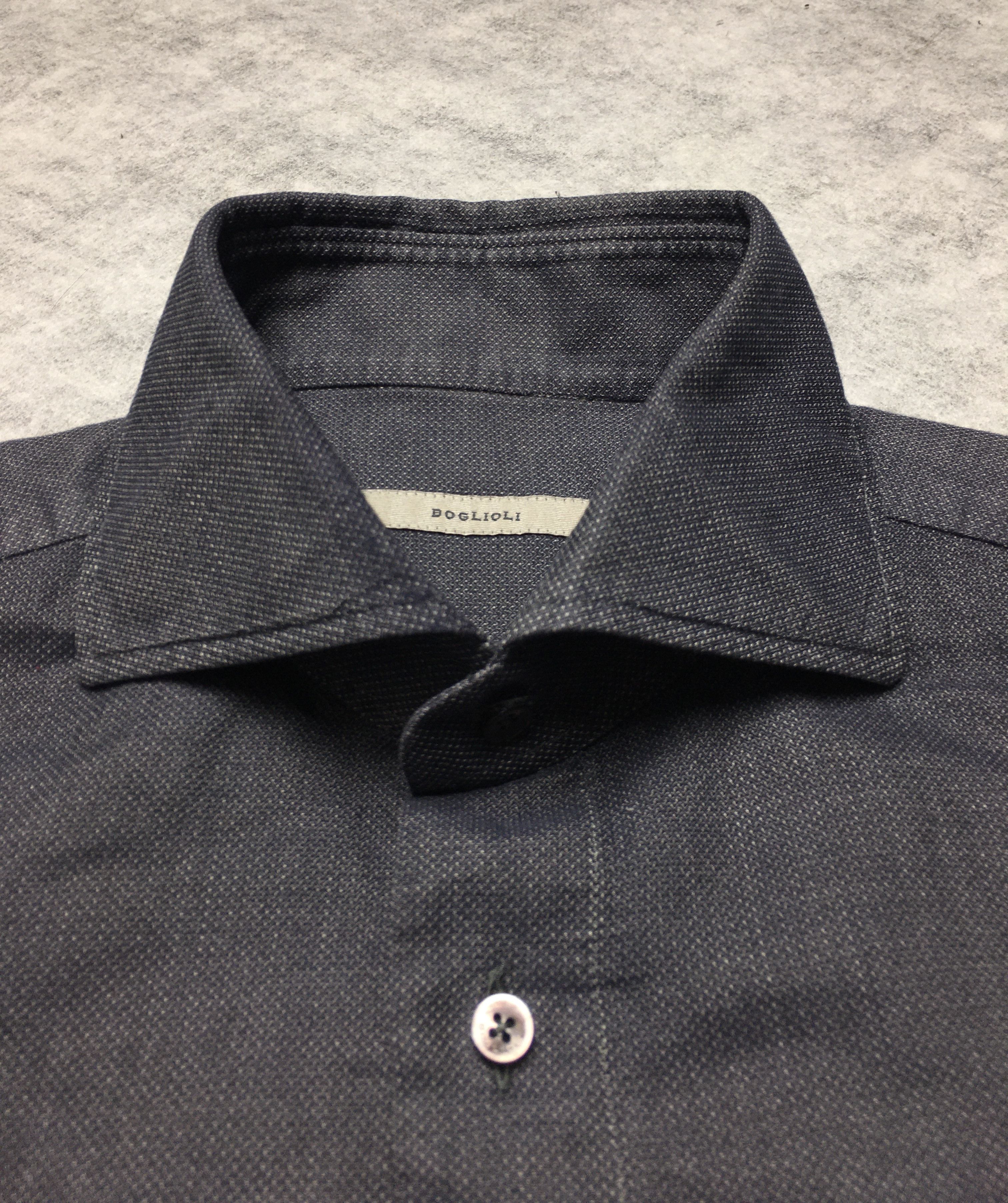 Boglioli Boglioli Denim Grey Cotton Mens Shirt 40 -15 3/4 Size 40R - 5 Thumbnail