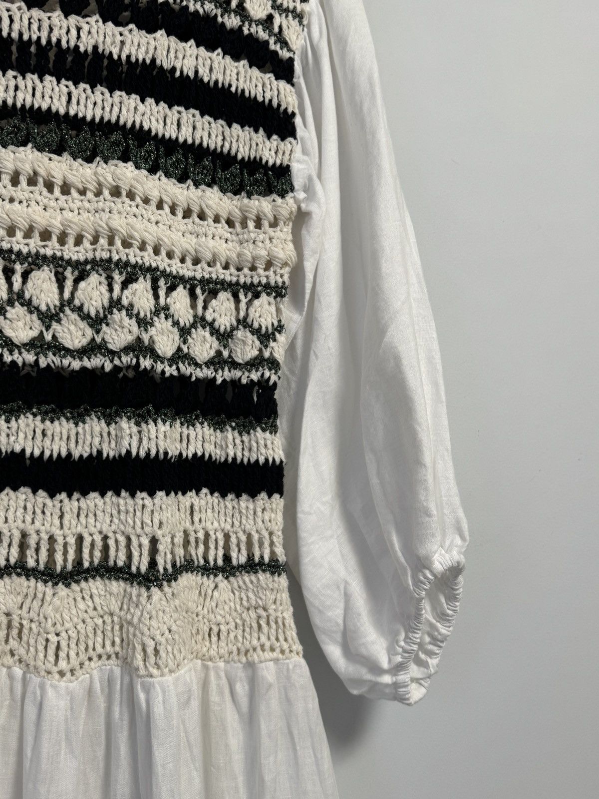 Other NINALEUCA Crochet Boho Dress–White Linen Maxi with Knit Top Size M / US 6-8 / IT 42-44 - 19 Thumbnail